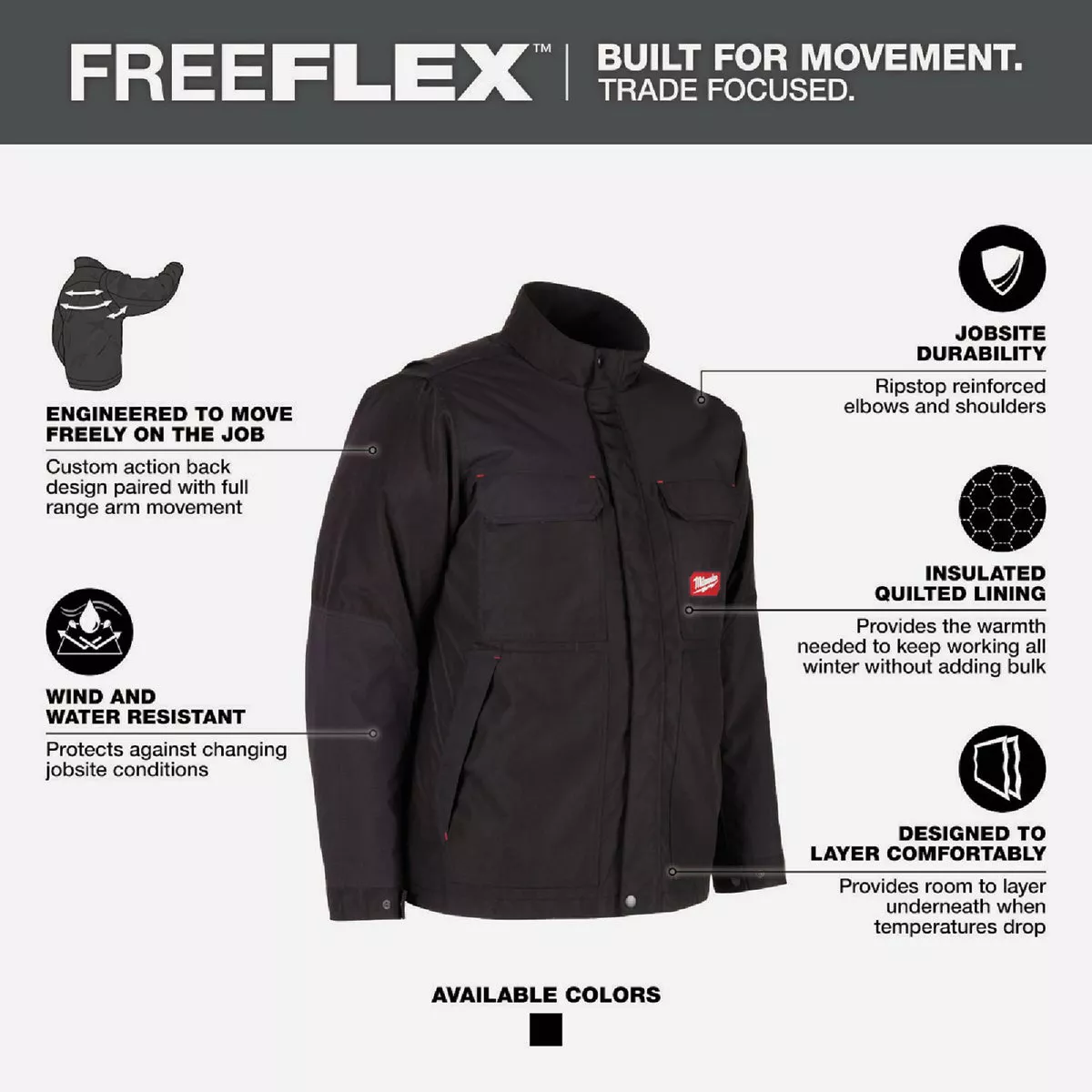 Milwaukee FREEFLEX Men's Small Black Insulated Jacket - photo 4