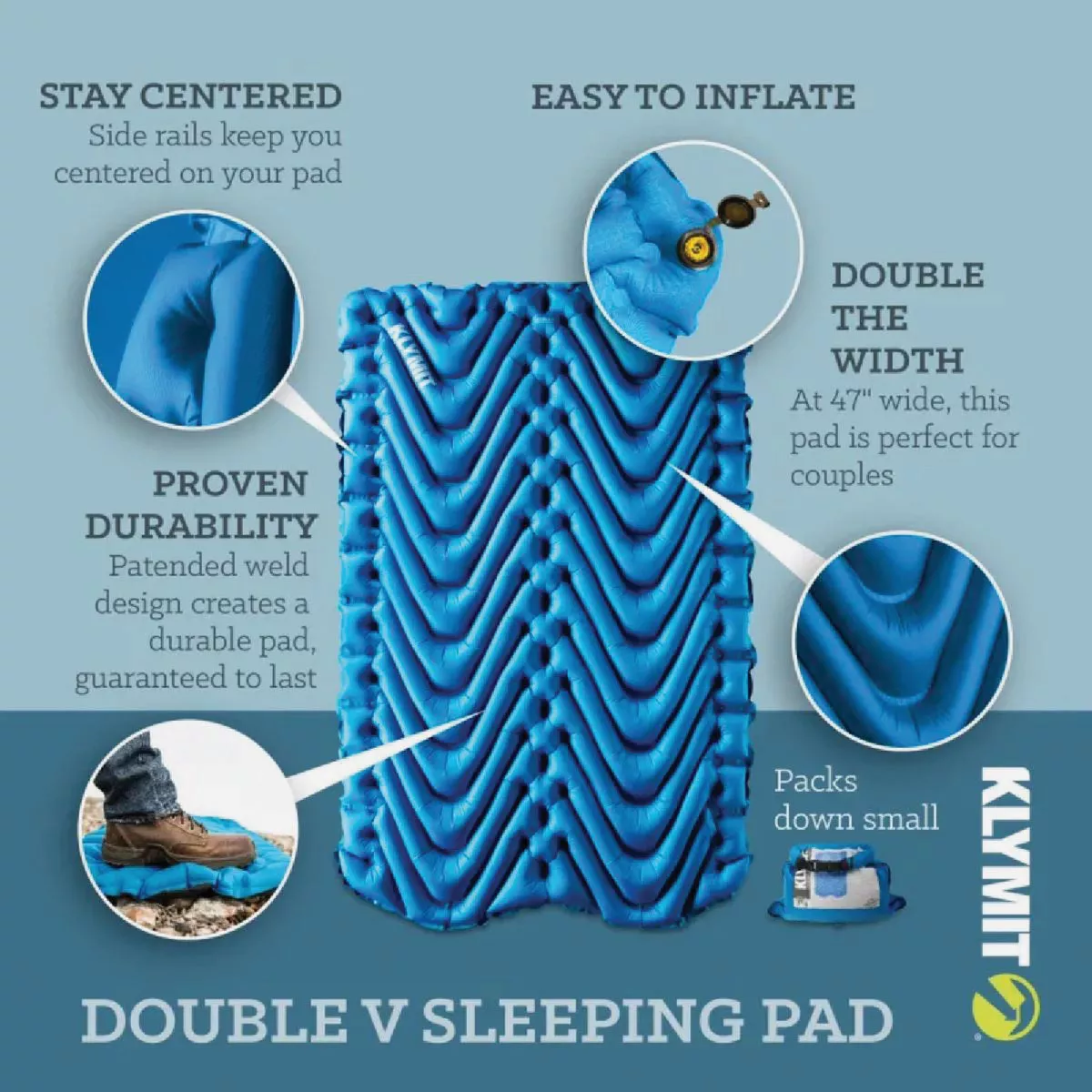Klymit Double V Blue Sleeping Pad - photo 7
