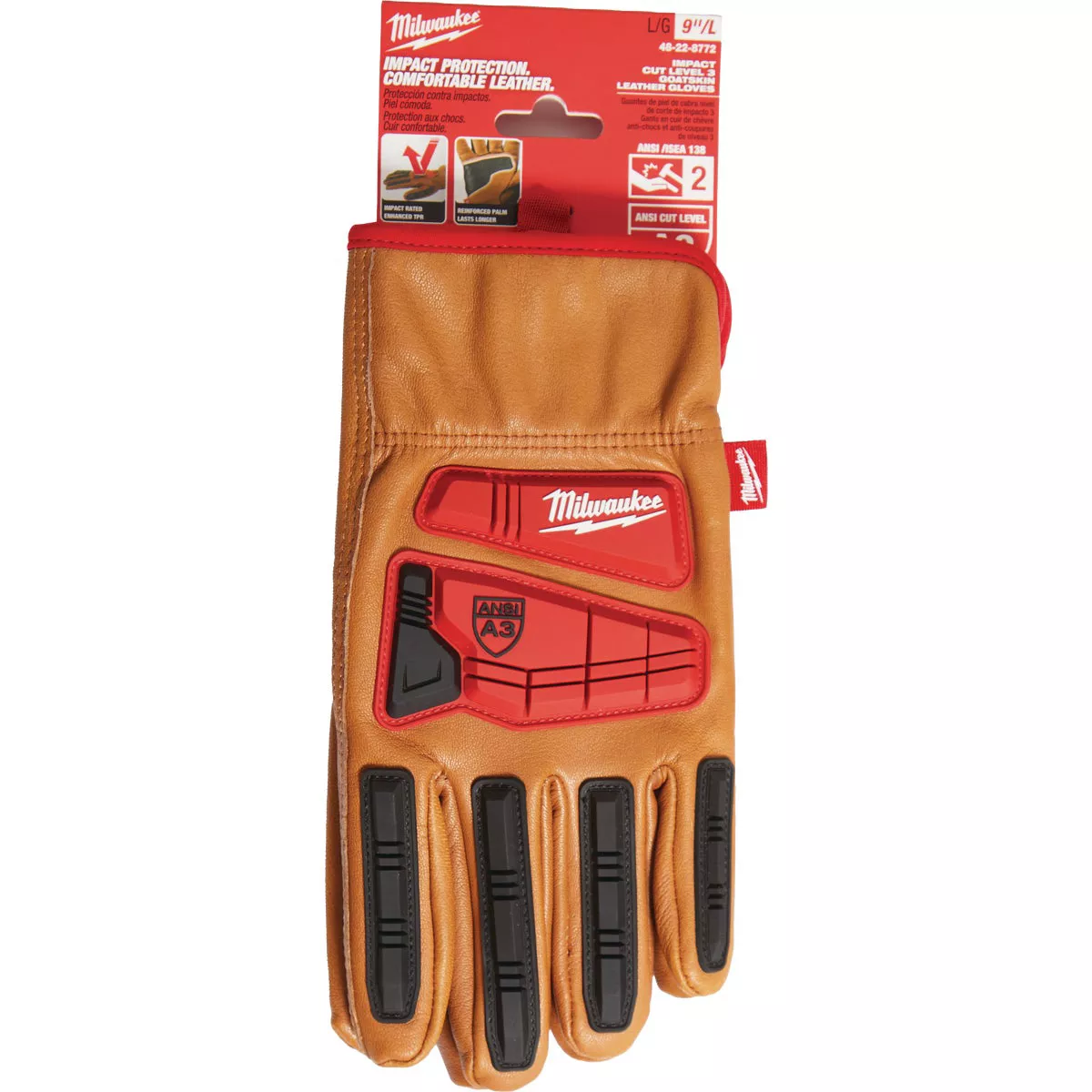 Milwaukee Impact Cut Level 3 Unisex Large Goatskin Leather Work Gloves - photo 2