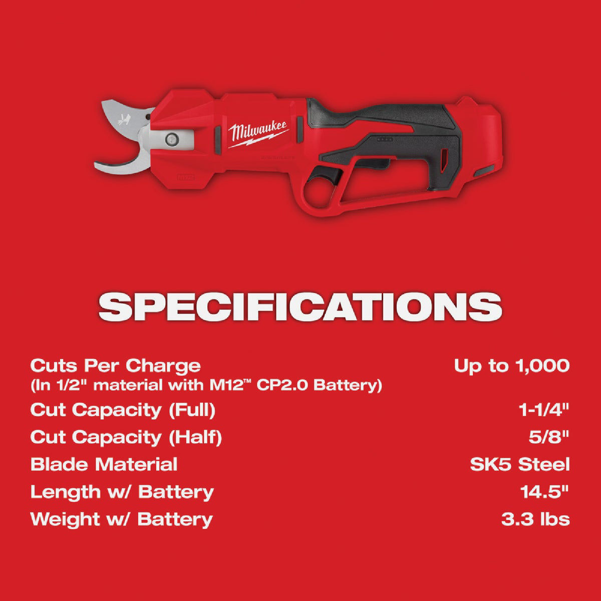 Milwaukee M12 Brushless Cordless Pruning Shears (Tool Only) Do it Best