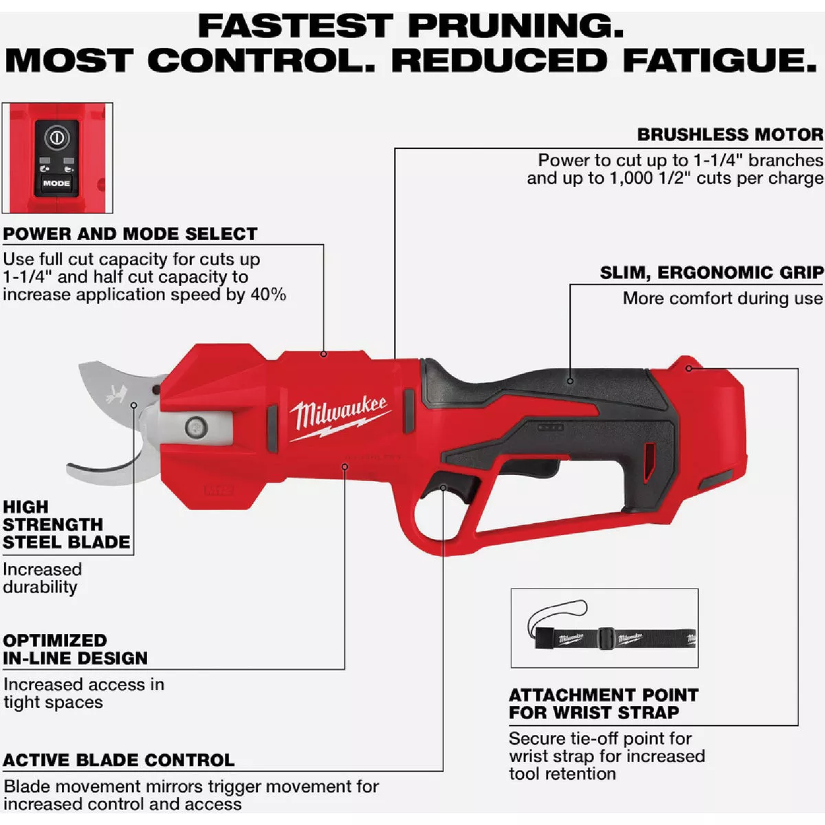 Milwaukee M12 Brushless Cordless Pruning Shears (Tool Only) - photo 2