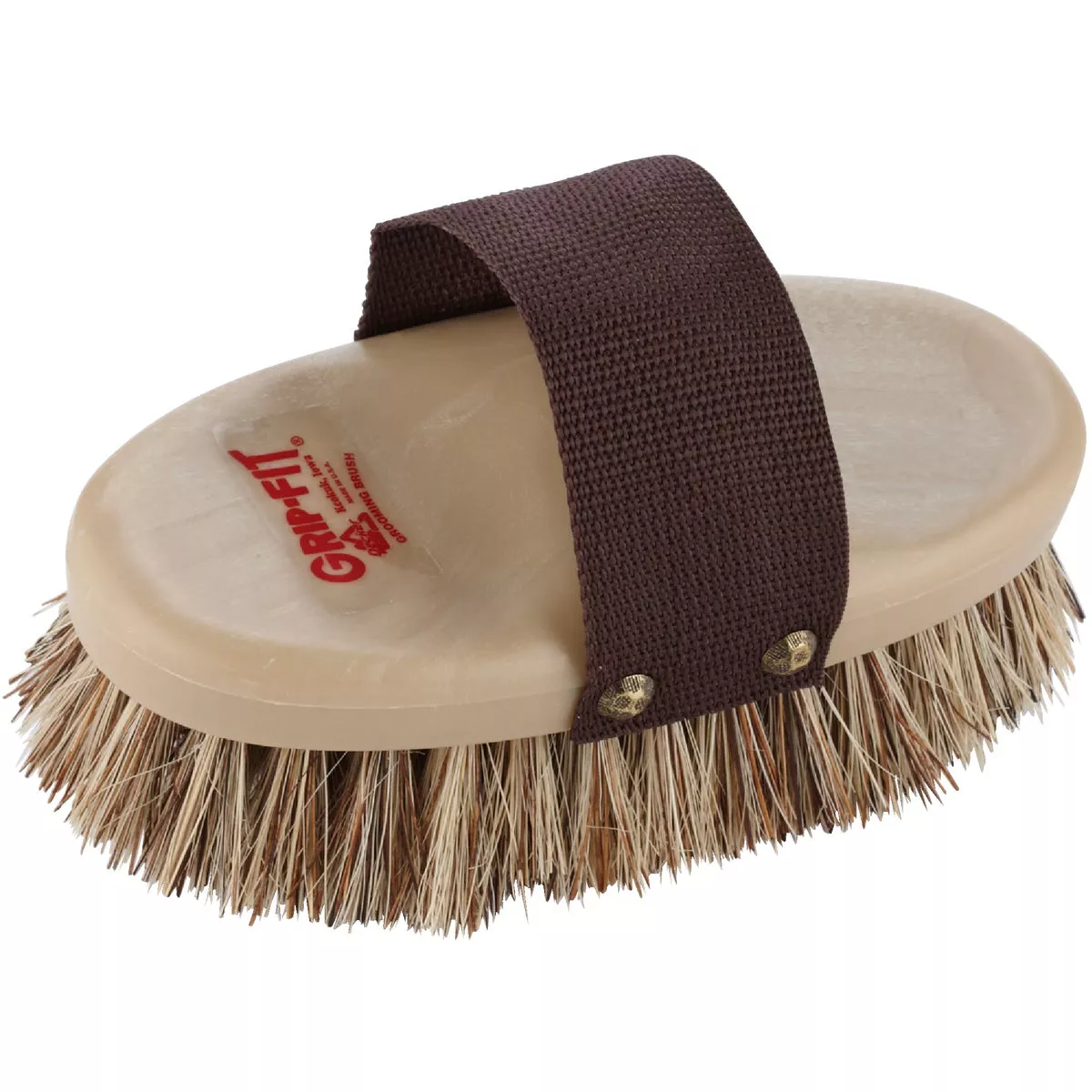 Decker Brown Fiber Bristles 1-3/8 In. Trim Size Thoroughbred Body Grooming Brush