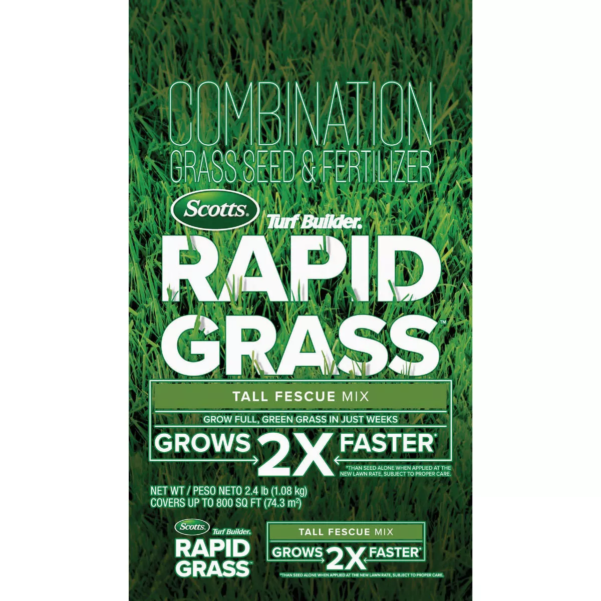Scotts Turf Builder Rapid Grass 2.4 Lb. 800 Sq. Ft. Tall Fescue Mix Grass Seed & Fertilizer Combination
