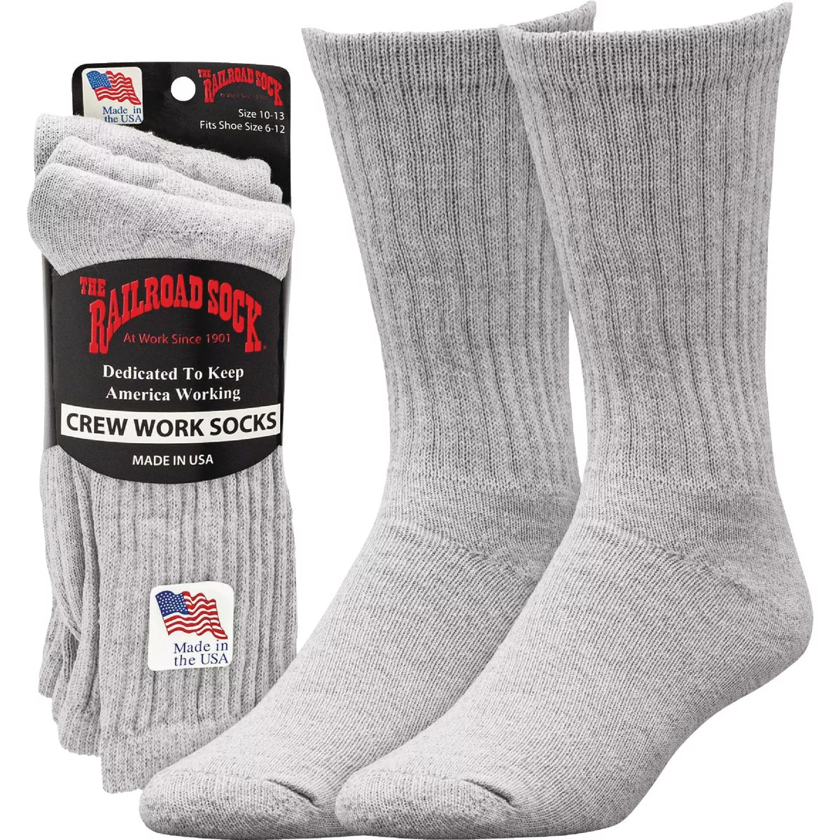 Railroad Sock Gray Welt Top Crew Premium Sock (3-Pack) - photo 2
