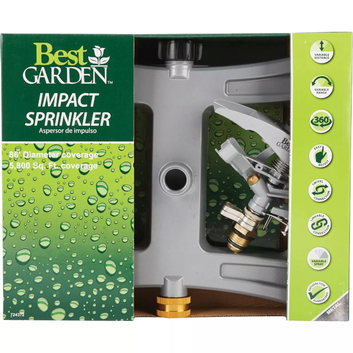 Best Garden Metal 5800 Sq. Ft. Sled Impulse Sprinkler - photo 2