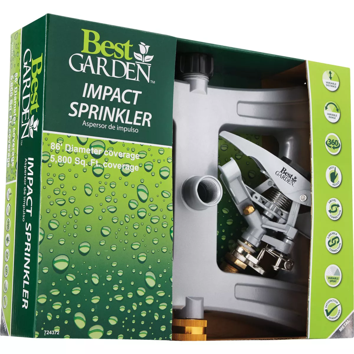 Best Garden Metal 5800 Sq. Ft. Sled Impulse Sprinkler - photo 3