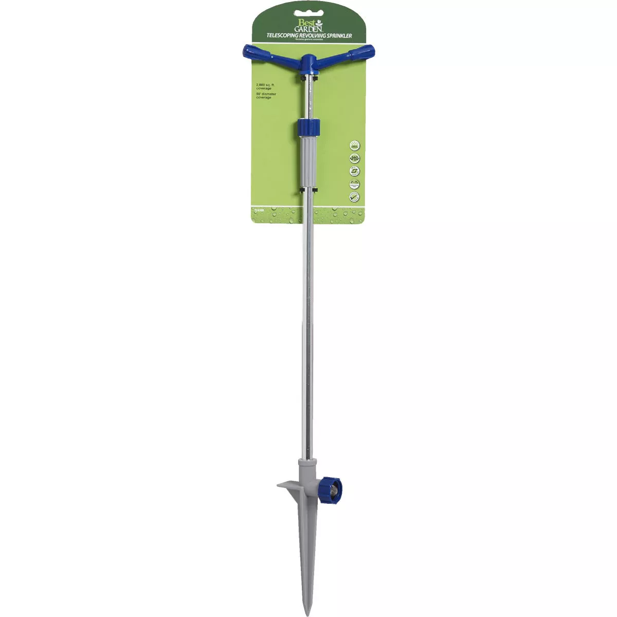Best Garden Aluminum 50 Ft. Dia. Telescoping 2-Arm Rotary Sprinkler - photo 2