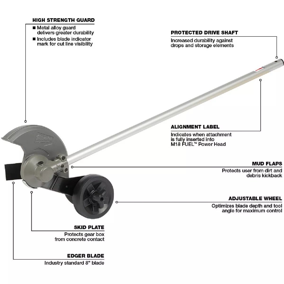 Milwaukee M18 FUEL 8 In. Edger Attachment for QUIK-LOK Attachment System - photo 4
