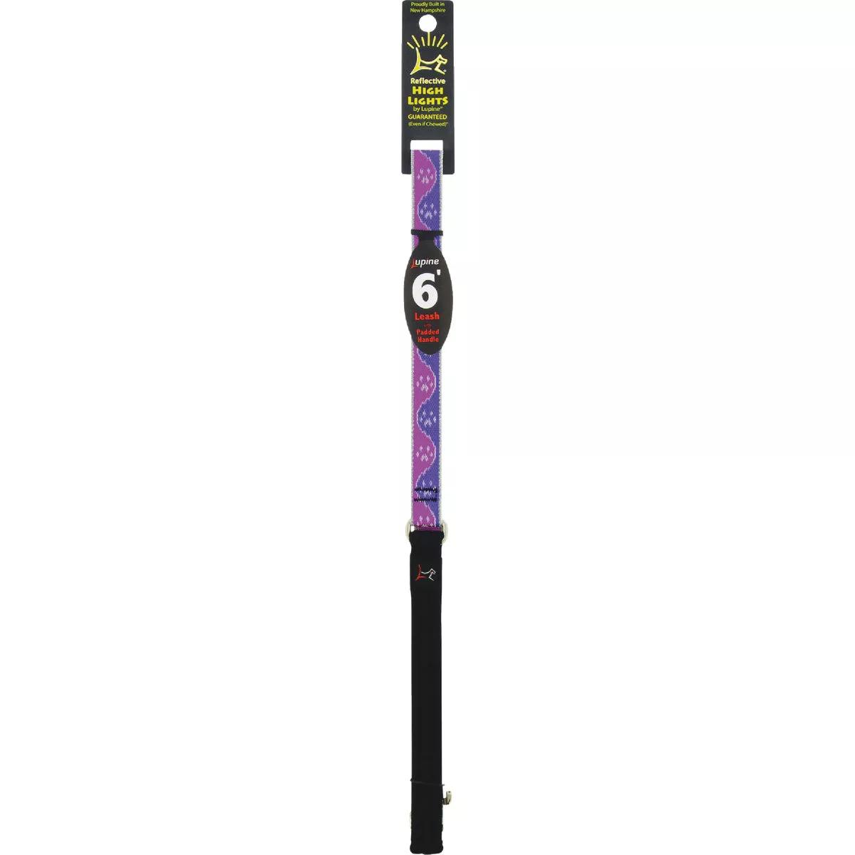 Lupine 3/4 In. x 6 Ft. Reflective Pink Paws Dog Leash