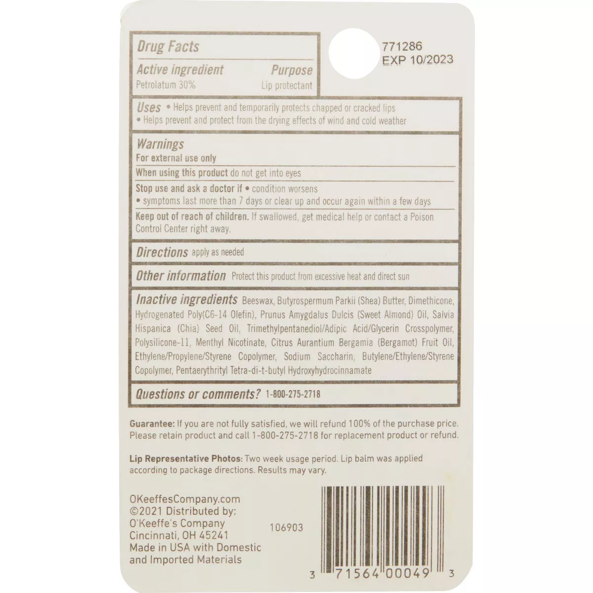 O'Keeffe's Seal & Heal Unflavored Lip Repair, 0.15 Oz. - photo 5