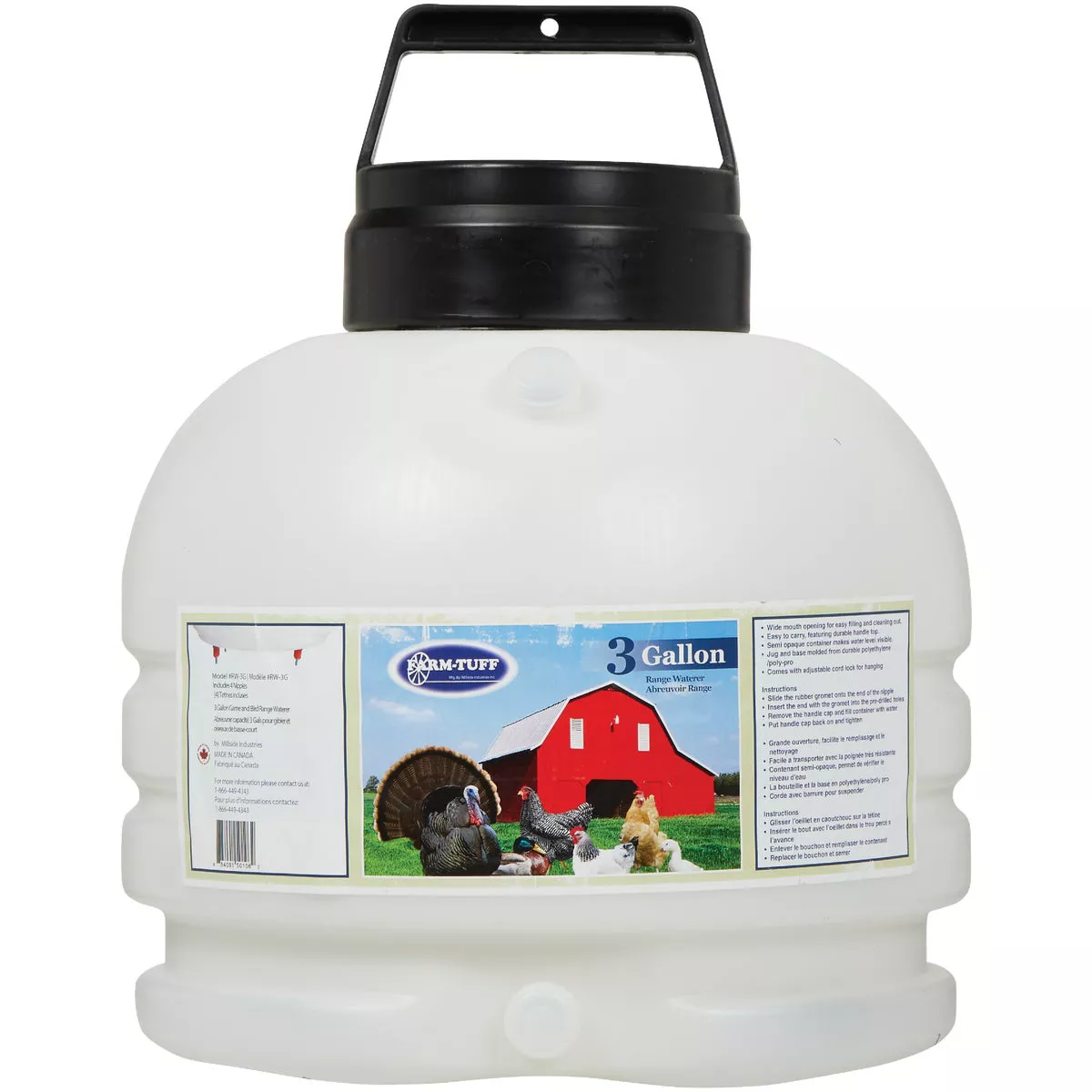 Farm-Tuff 3 Gal. Gravity-Feed Plastic Game & Bird Range Poultry Waterer - photo 2