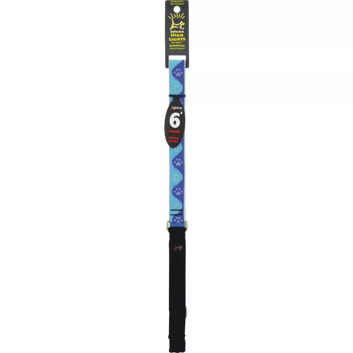 Lupine 1 In. x 6 Ft. Reflective Blue Paws Dog Leash