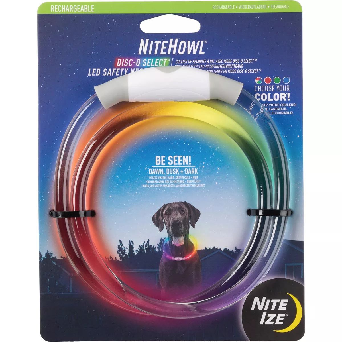 Nite Ize Nite Howl Lithium Polymer Rechargeable Color Changing LED Safety Necklace