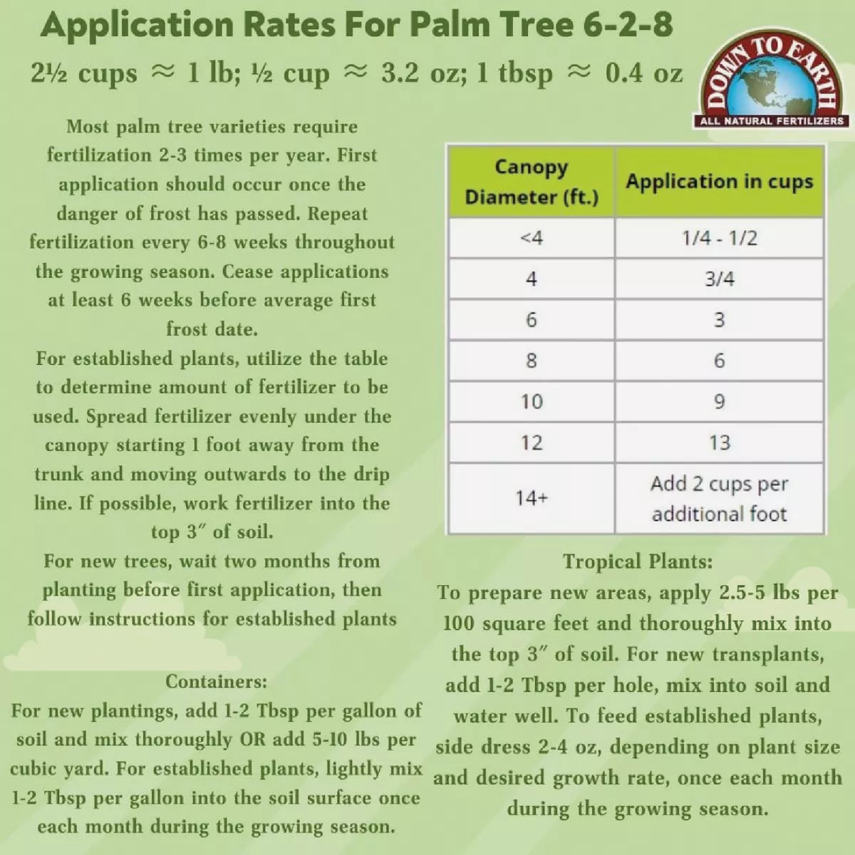 Down To Earth 5 Lb. 6-2-8 Palm Tree Mix - photo 7
