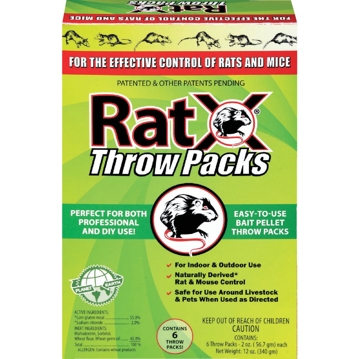 RatX Pellet Throw Pack Rat And Mouse Killer, (6Pack) Do it Best