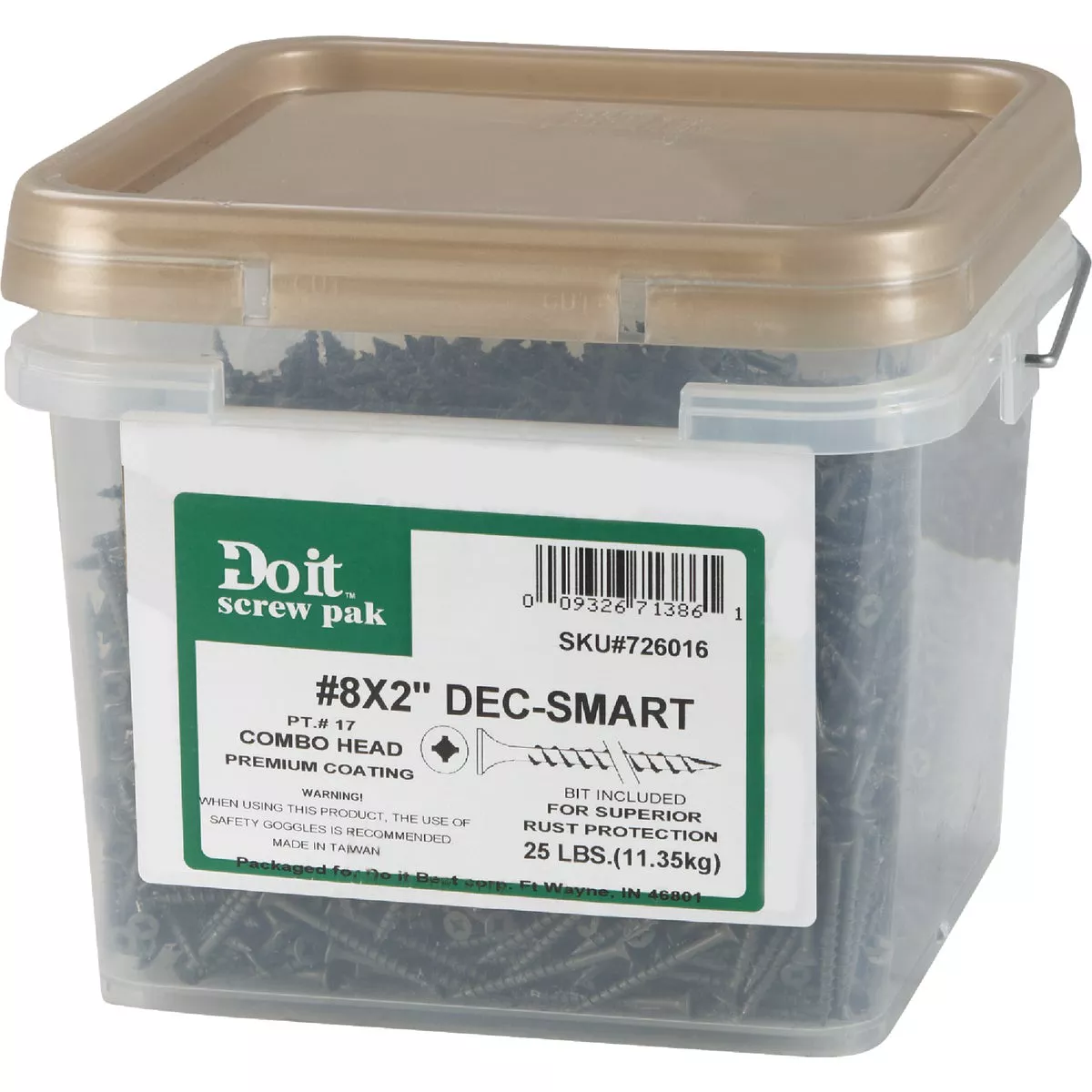 Do it Best #8 x 2 In. Premium-Coated Combo Drive Wood Exterior Screw (25 Lb.) - photo 2