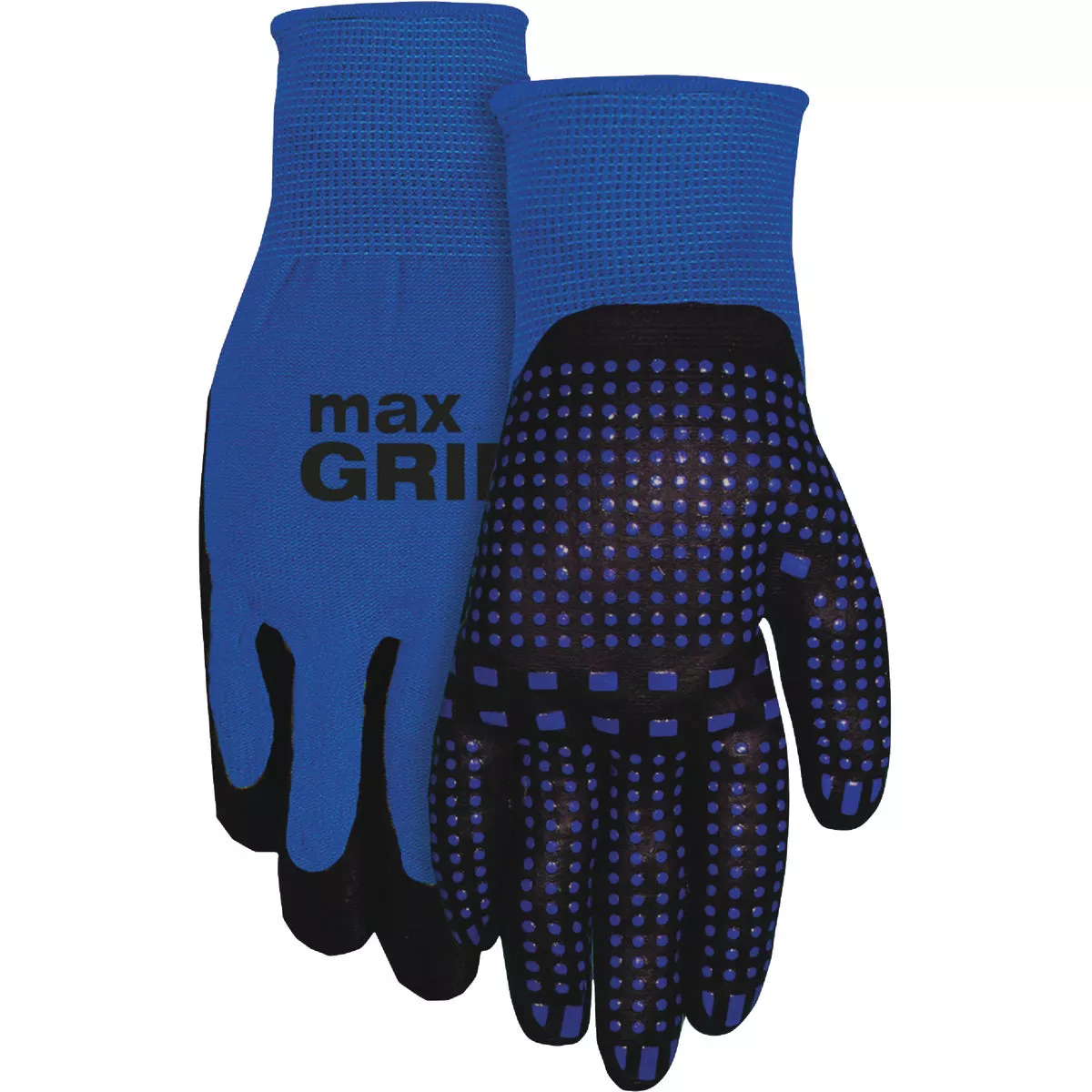 Midwest Gloves & Gear MAX Grip Unisex Large/XL Coated Gloves, Blue