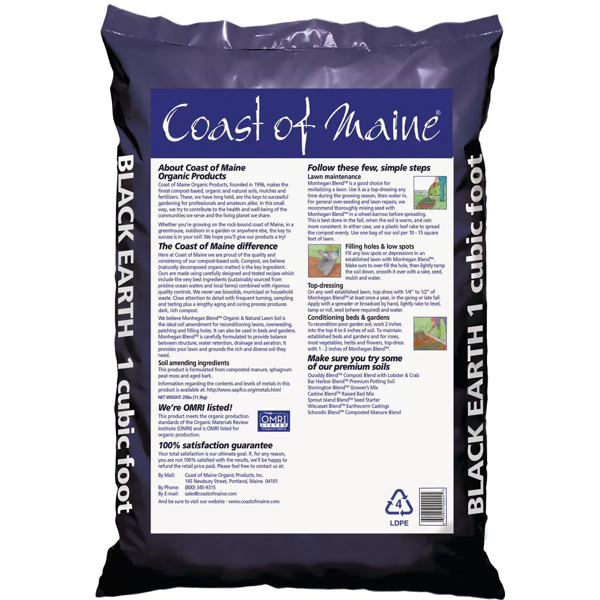 Coast of Maine Monhegan Blend 1 Cu. Ft. 31 Lb. Organic Black Earth Lawn Soil - photo 2