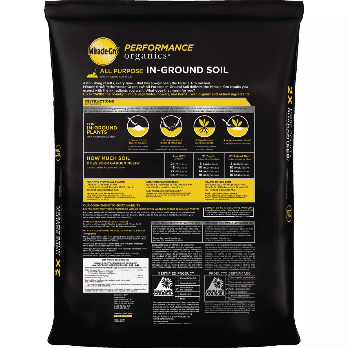 Miracle-Gro Performance Organics 1.33 Cu. Ft. All Purpose In-Ground Soil - photo 7