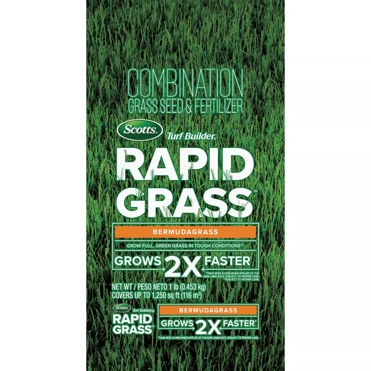 Scotts Turf Builder Rapid Grass 1 Lb. 1250 Sq. Ft. Bermudagrass Seed & Fertilizer Combination