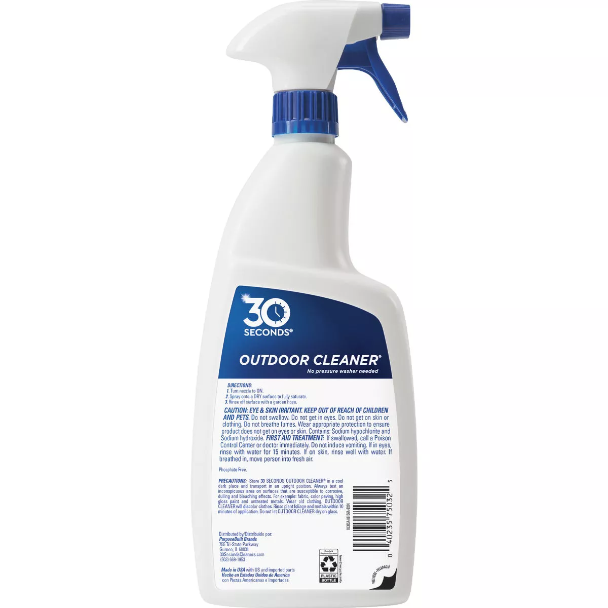 30 seconds Outdoor Cleaner 1 Qt. Ready To Use Trigger Spray Algae, Mold & Mildew Stain Remover - photo 2