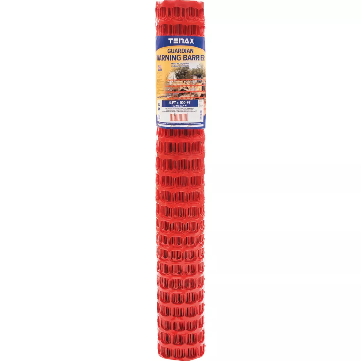 Tenax Guardian 4 Ft. H. x 100 Ft. L. Polyethylene Safety Fence, Orange