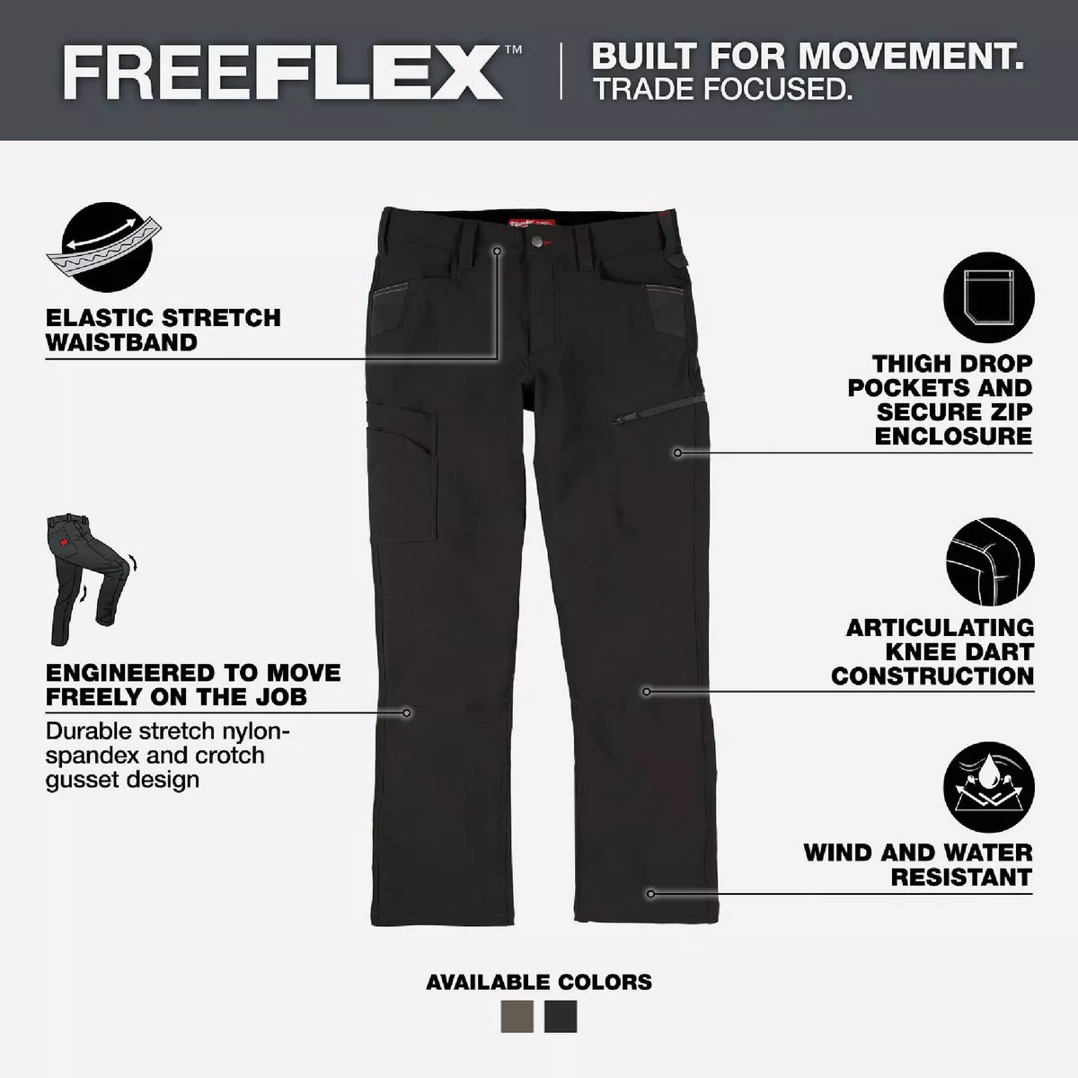 Milwaukee FREEFLEX Black 36 x 32 Tech Pants - photo 2