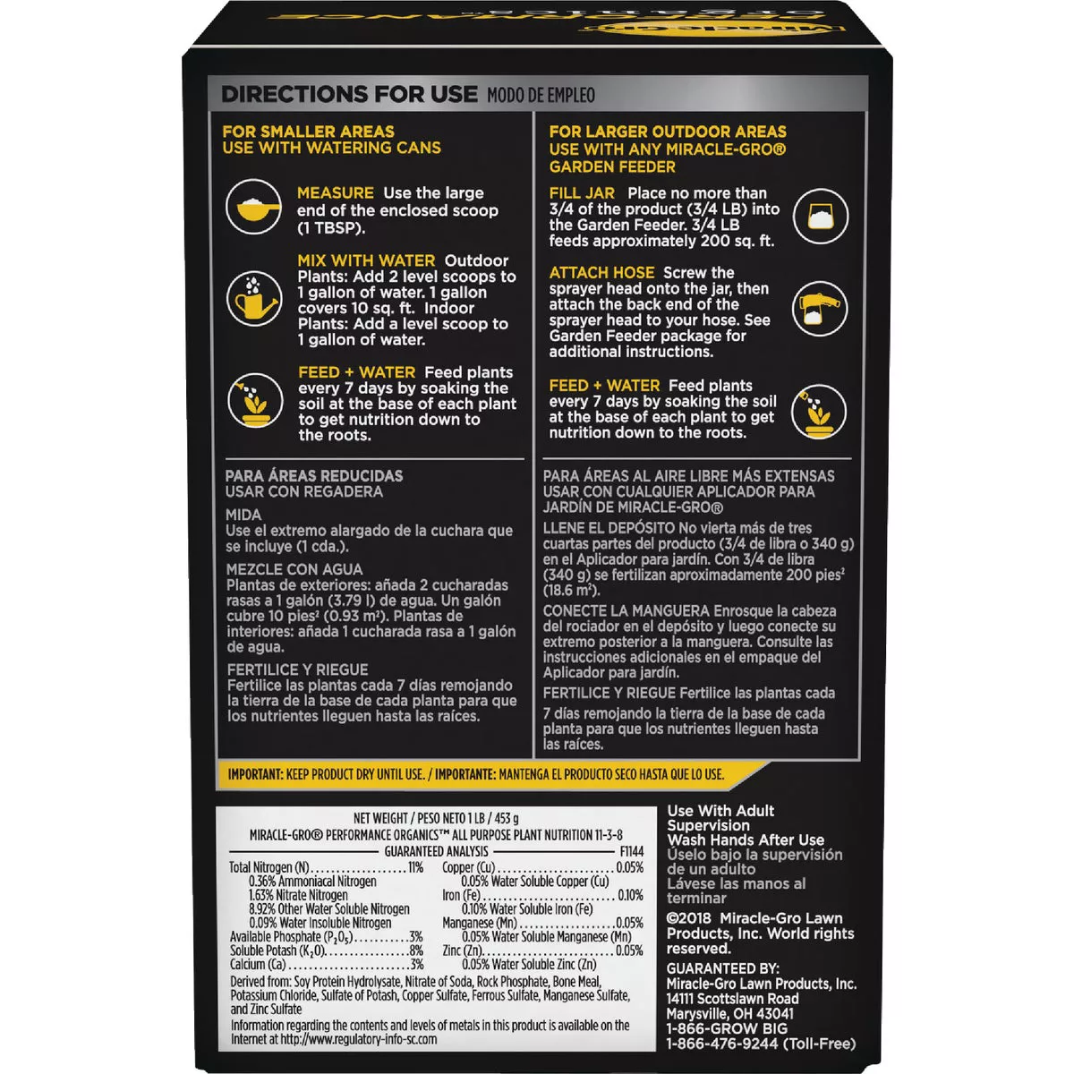 Miracle-Gro Performance Organics 1 Lb. All Purpose Plant Nutrition - photo 2