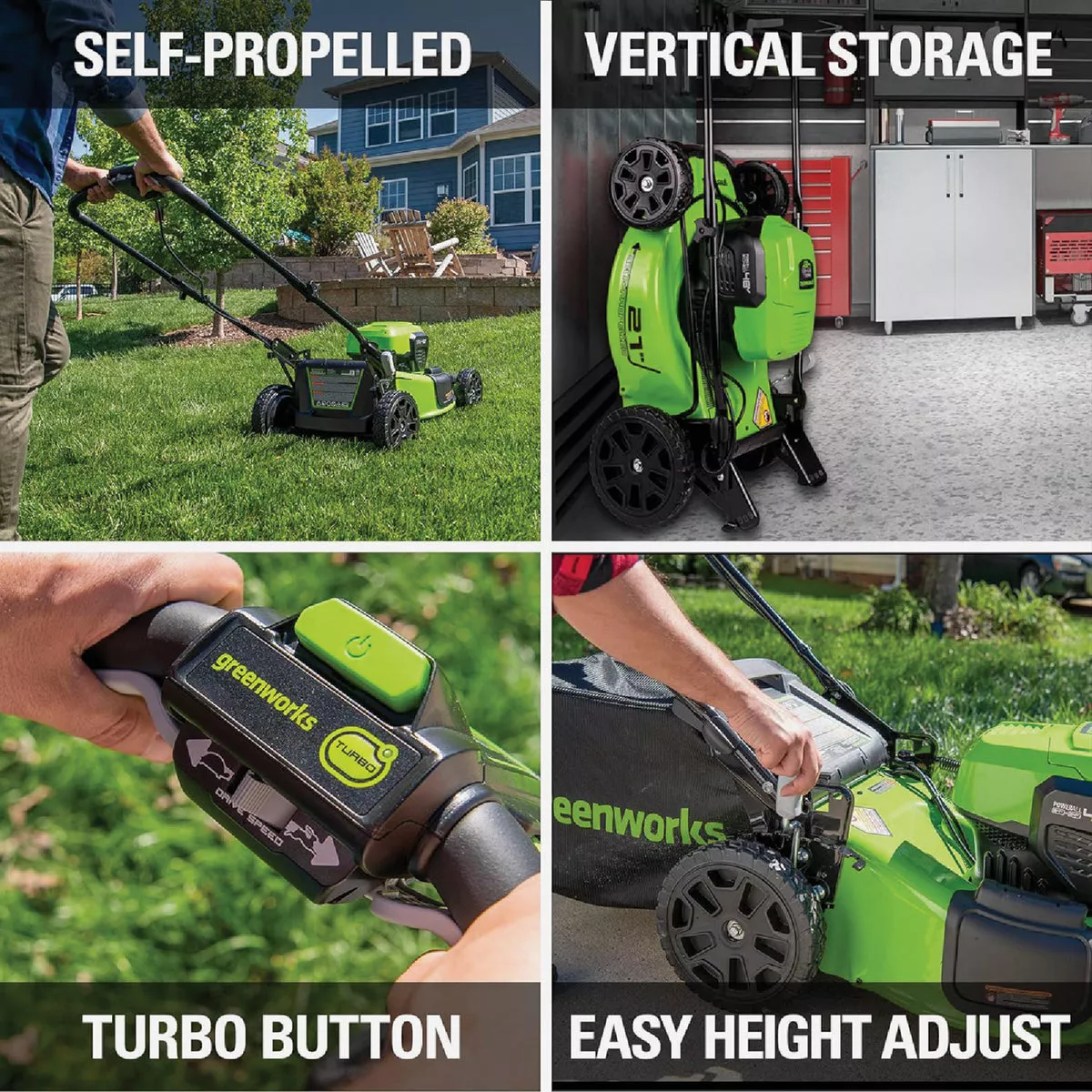 Greenworks 24V (2 x 24V) 21 In. Self-Propelled Lawn Mower with (2) 5.0 Ah Batteries & Dual-Port Charger - photo 3