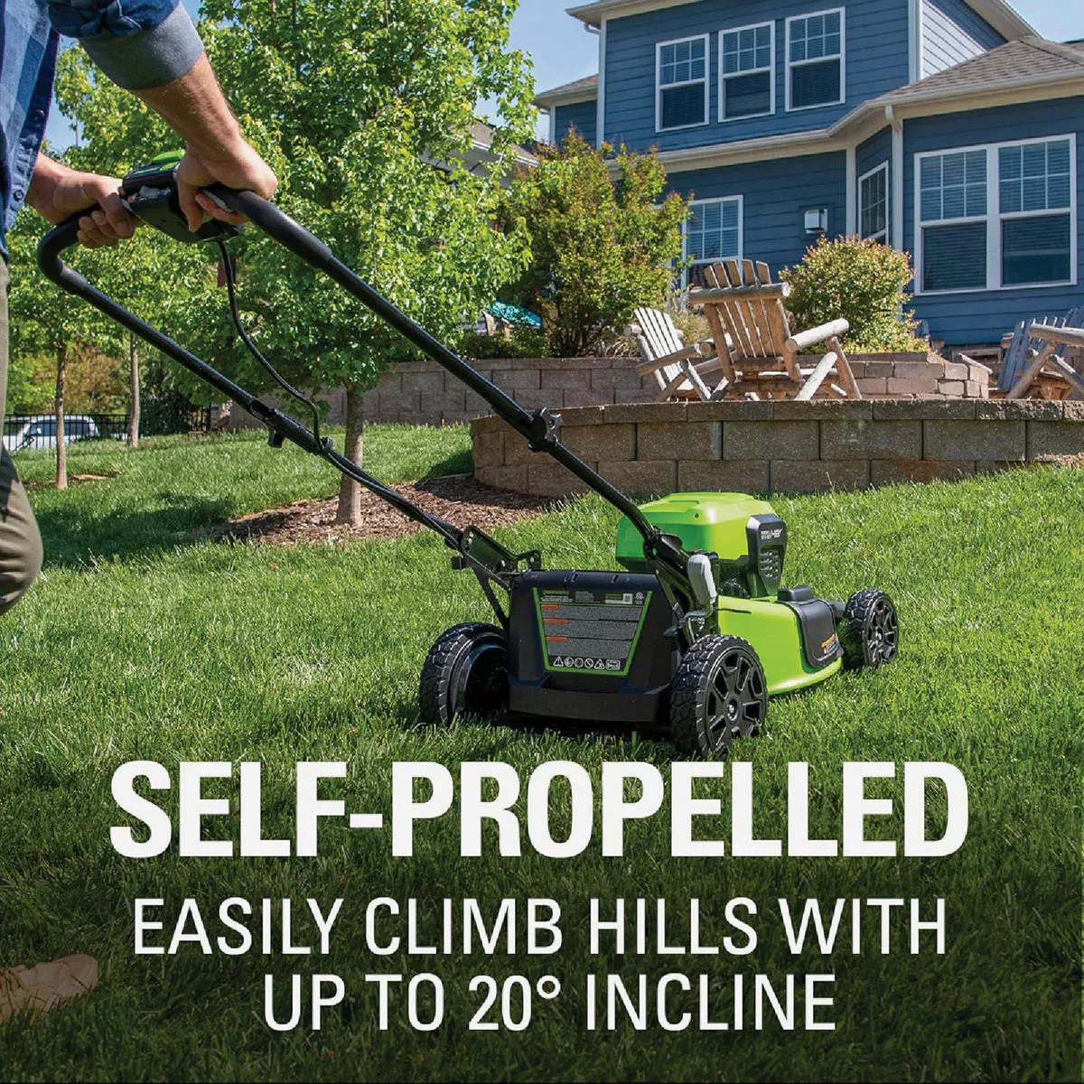 Greenworks 24V (2 x 24V) 21 In. Self-Propelled Lawn Mower with (2) 5.0 Ah Batteries & Dual-Port Charger - photo 5