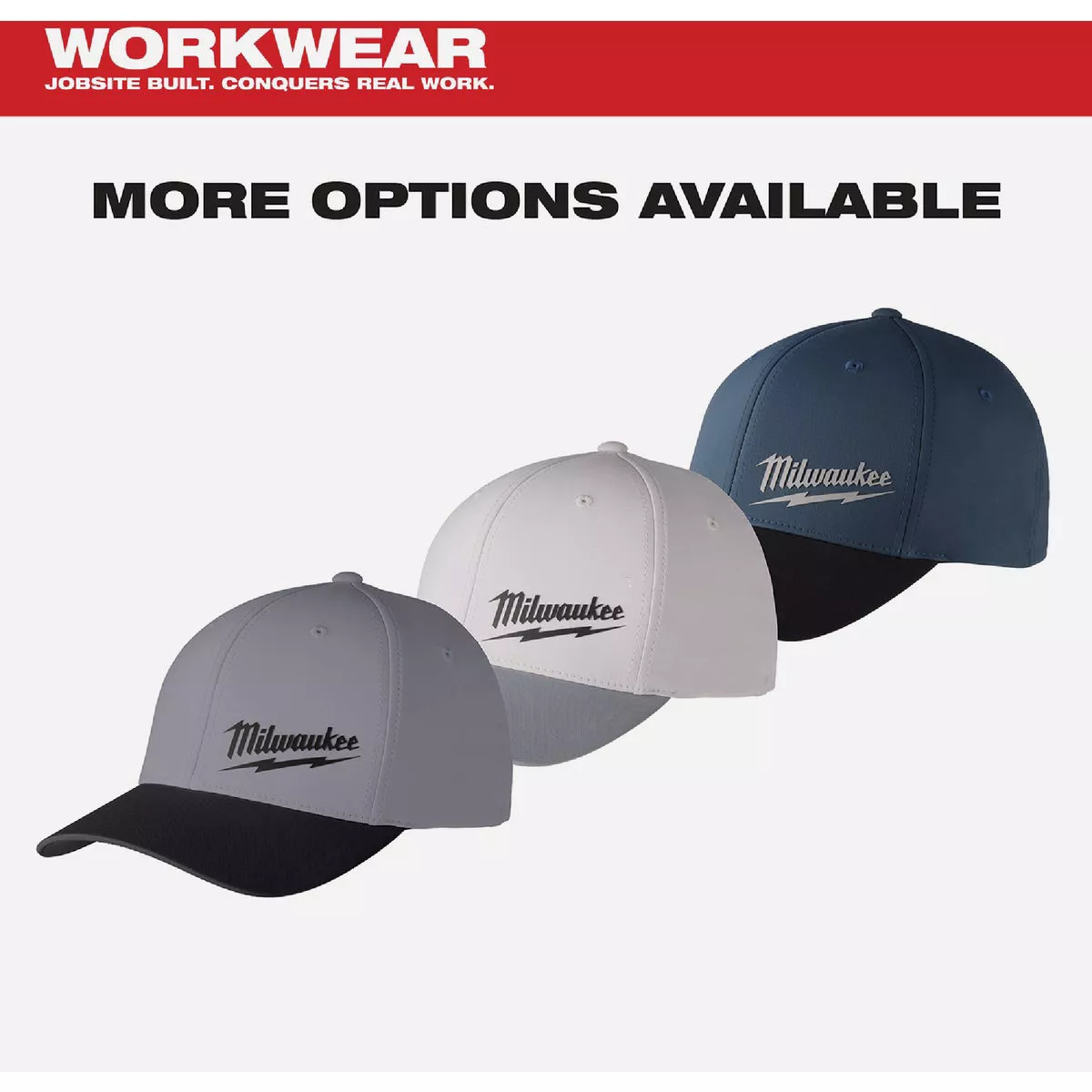 Milwaukee Workskin Dark Gray Performance Fitted Hat, Large/XL - photo 3