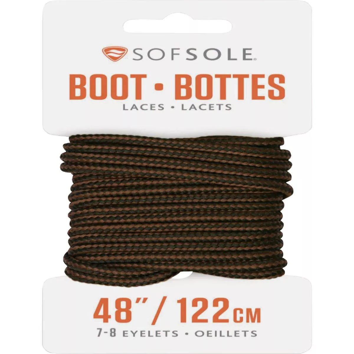 Sof Sole 48 In. Black-Brown Boot Laces