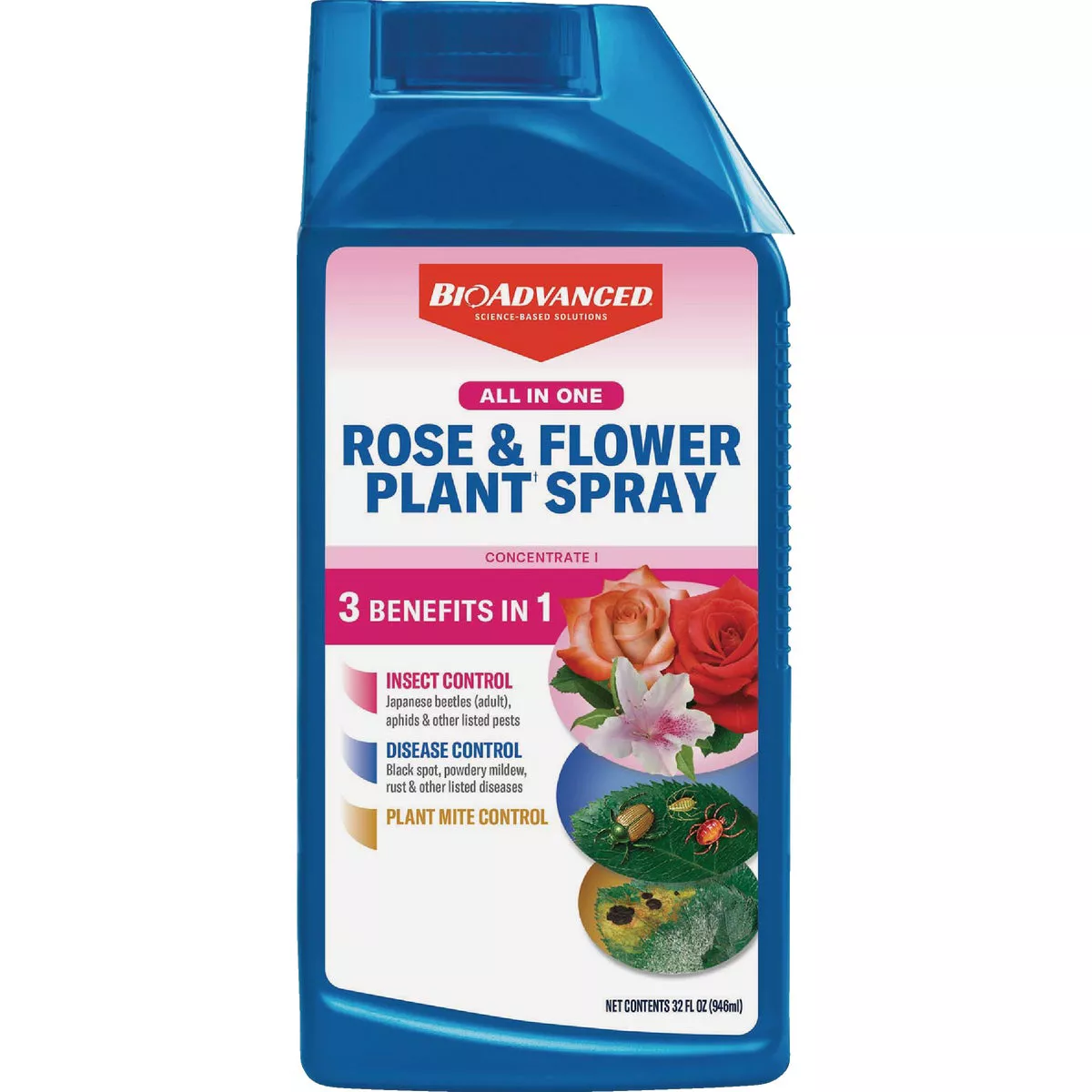 BioAdvanced All-In-1 32 Oz. Concentrate Rose & Flower Plant Spray