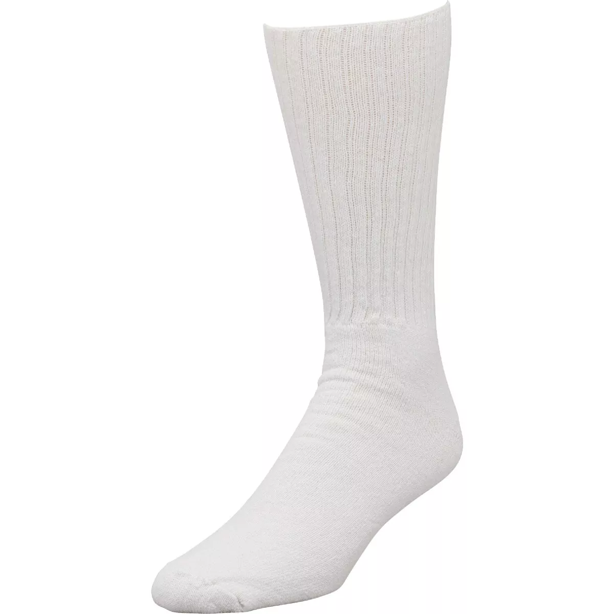Railroad Sock King Size White Crew Sock (2-Pack)