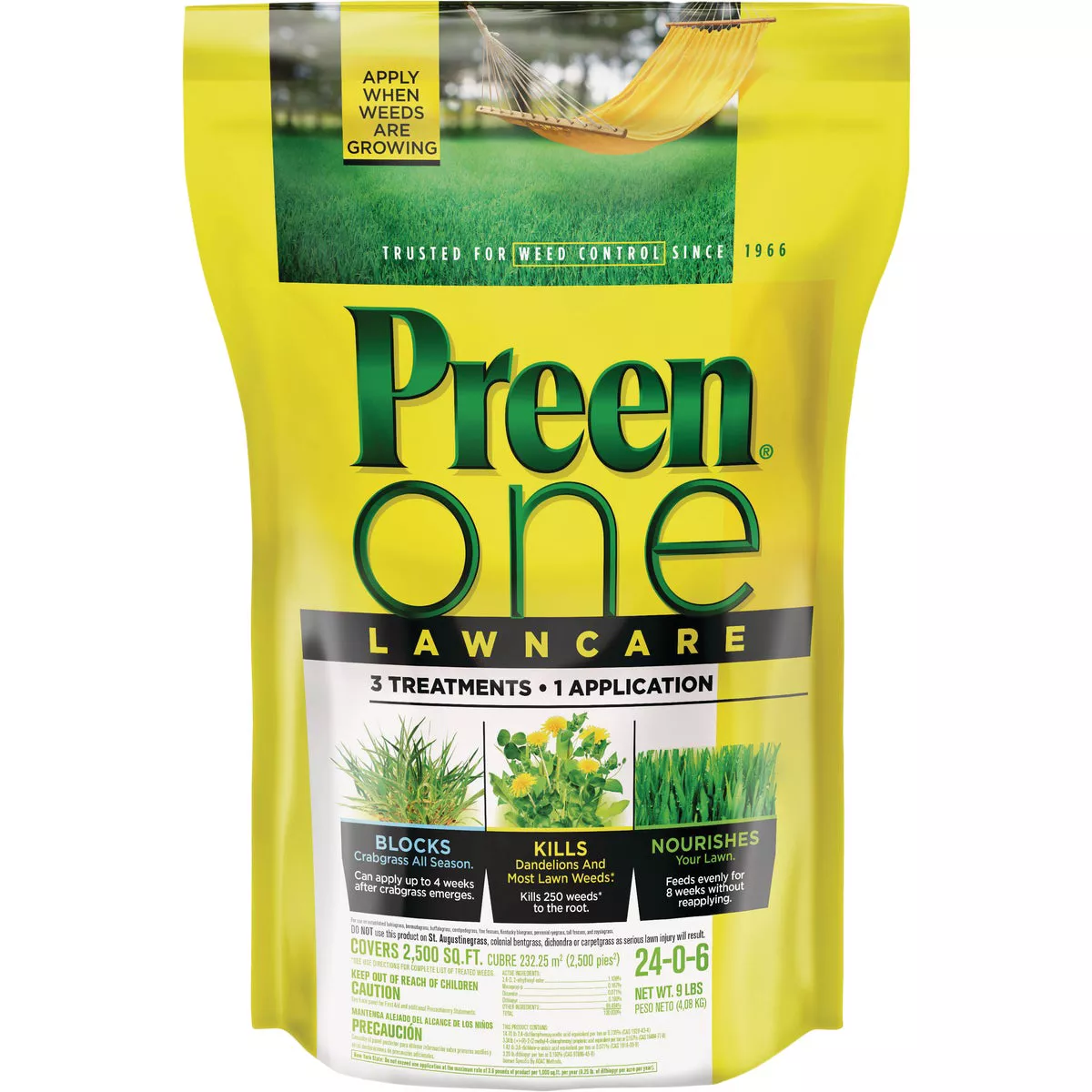 Preen One Lawn Care 9 Lb. Ready To Use Granules Weed Killer with Fertilizer