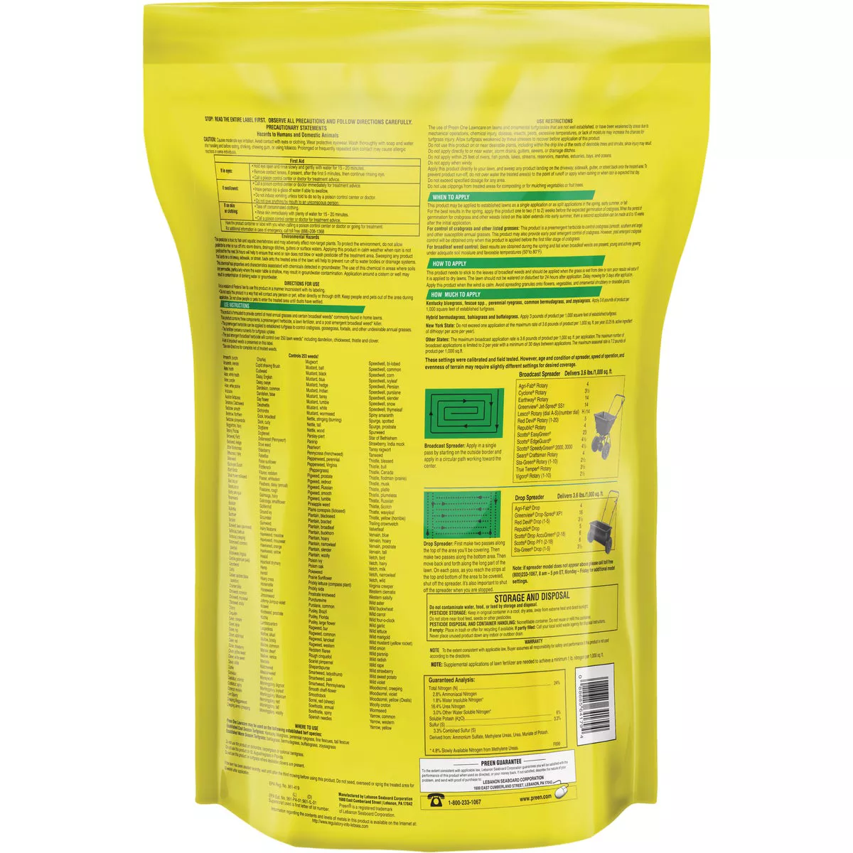 Preen One Lawn Care 9 Lb. Ready To Use Granules Weed Killer with Fertilizer - photo 2