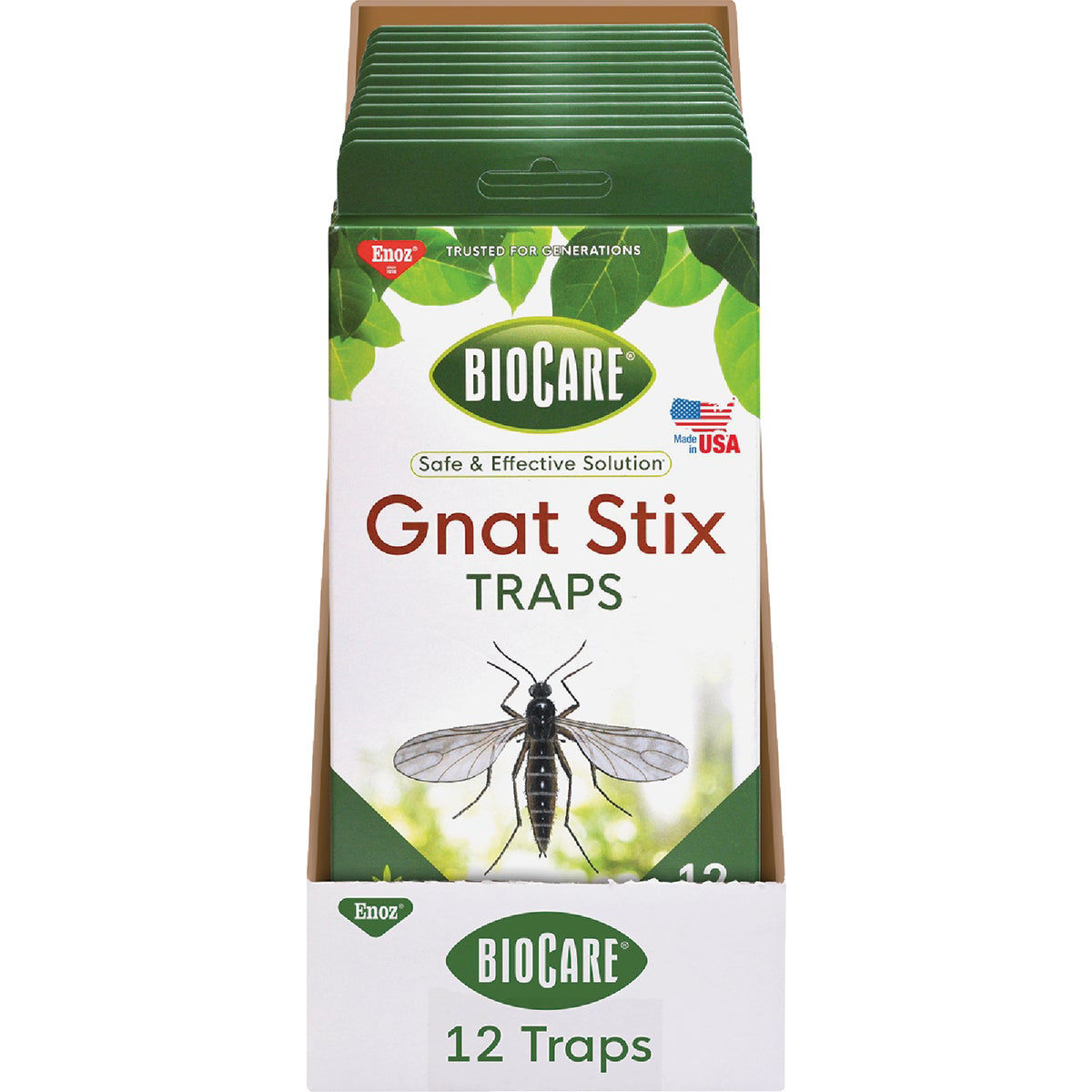 Enoz BioCare Gnat Stix Traps, For Fungus Gnats and Aphids, 12 Count, 3 Pack