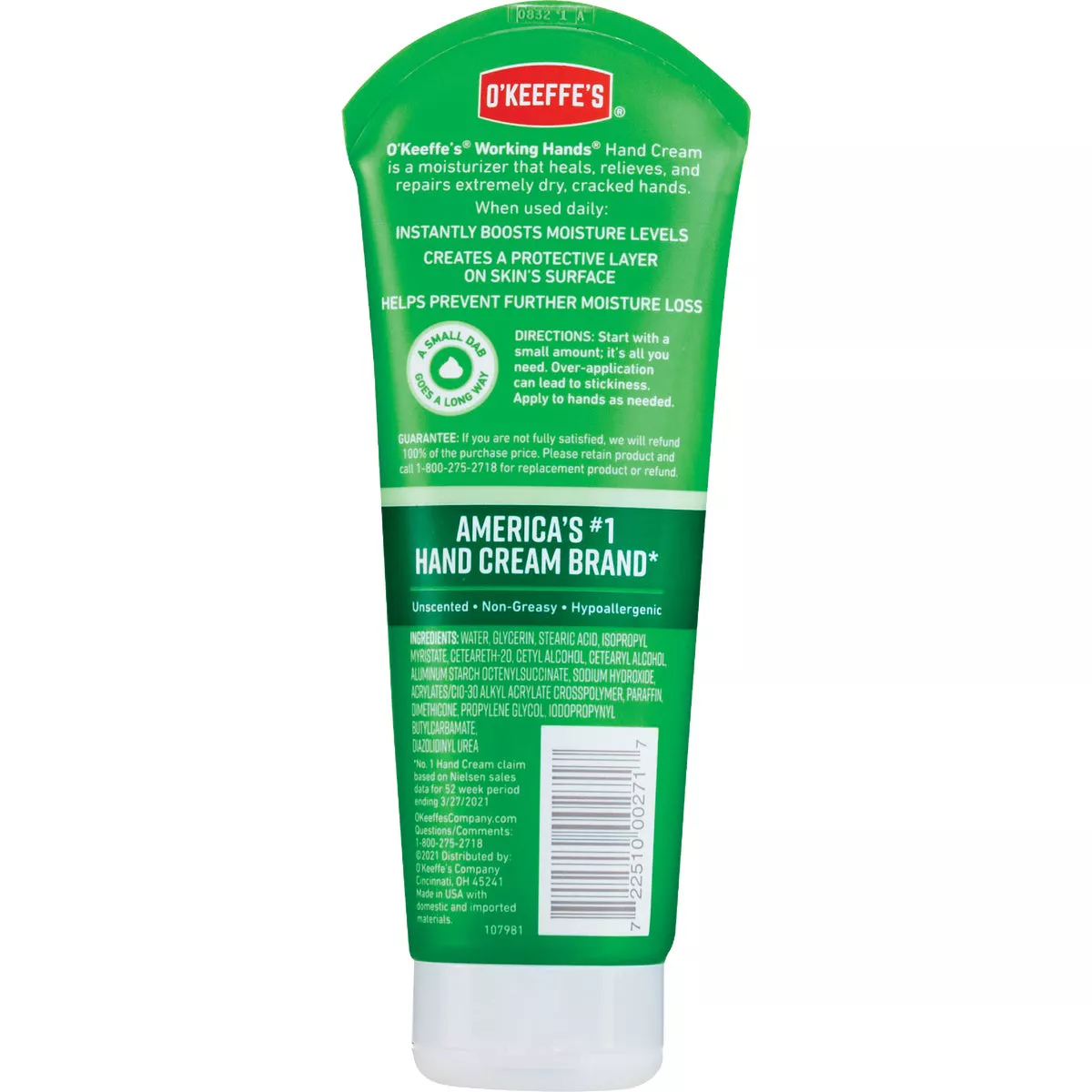 O'Keeffe's Working Hands 7 Oz. Hand Cream Tube - photo 3