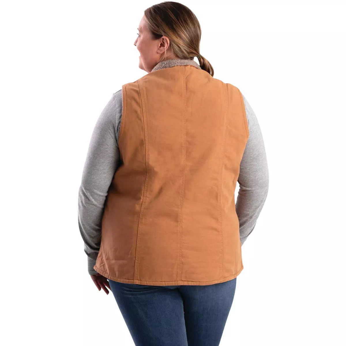 Berne Softstone Women's Large Brown Duck Sherpa-Lined Vest - photo 4