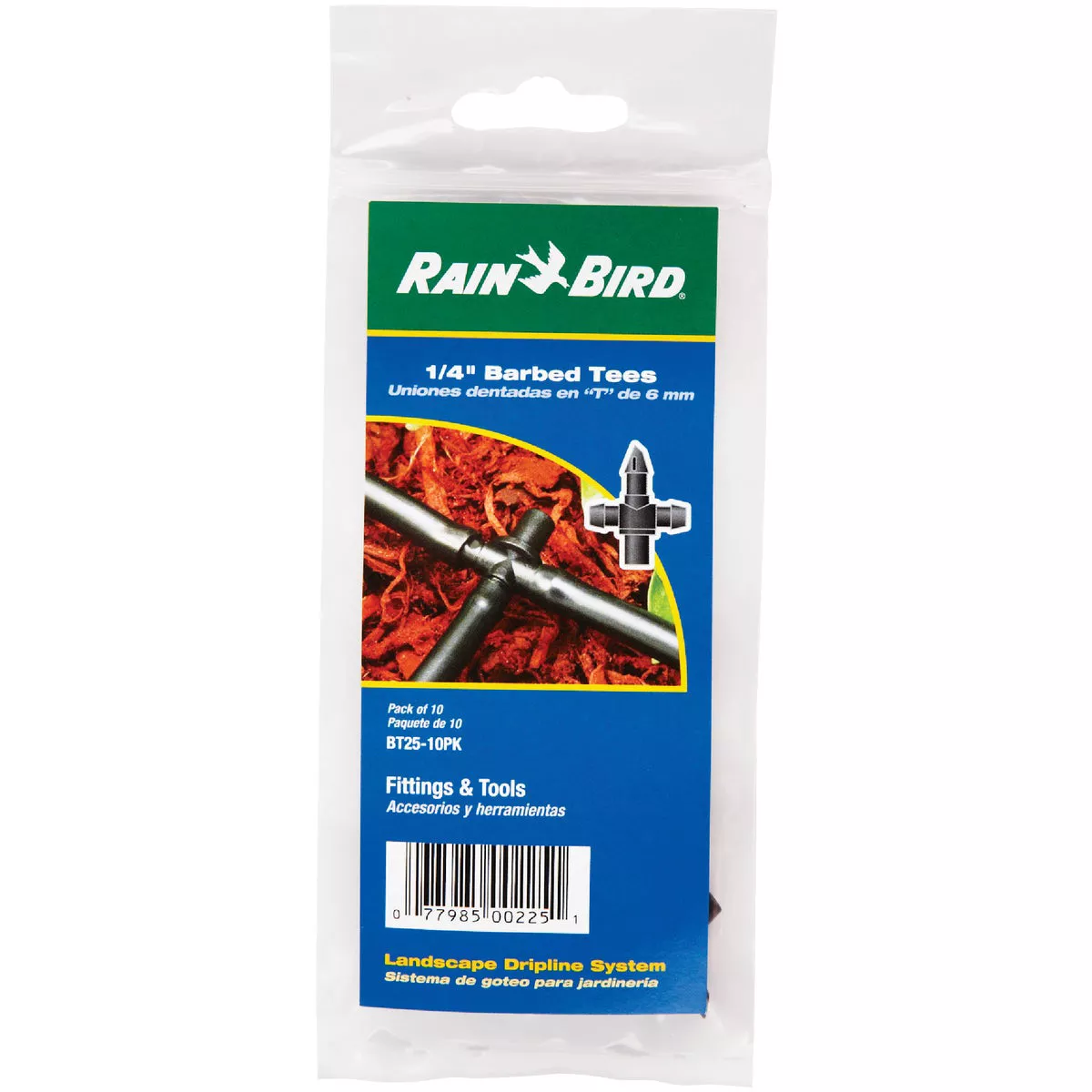 Rain Bird 1/4 In. Barb x 1/4 In. Barb Tee (10-Pack) - photo 2