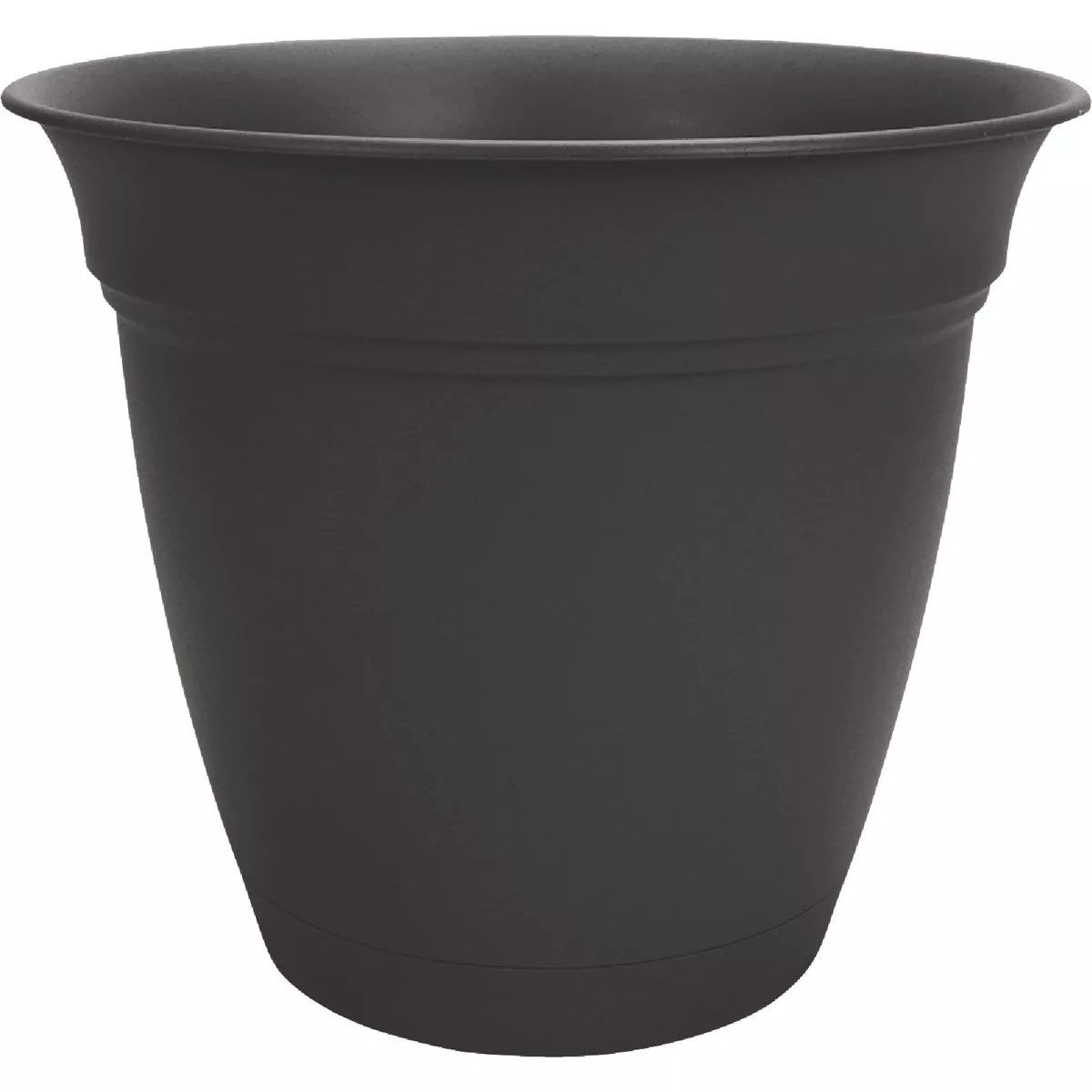 HC Companies Eclipse 12 In. Black Planter with Saucer