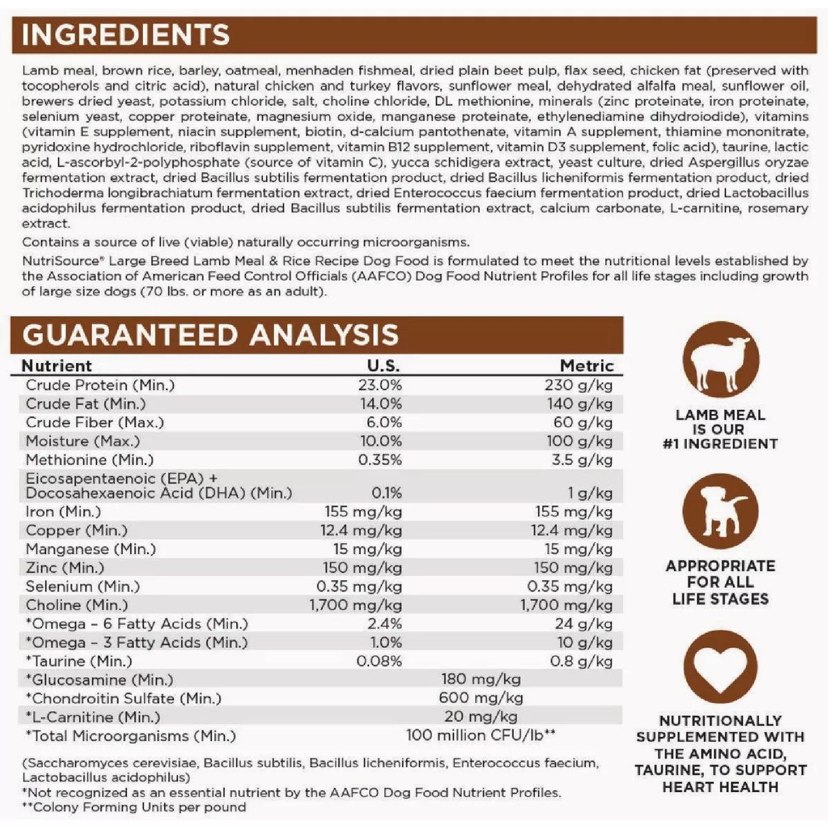 NutriSource 26 Lb. Lamb & Rice Recipe Large Breed Dog Food - photo 3