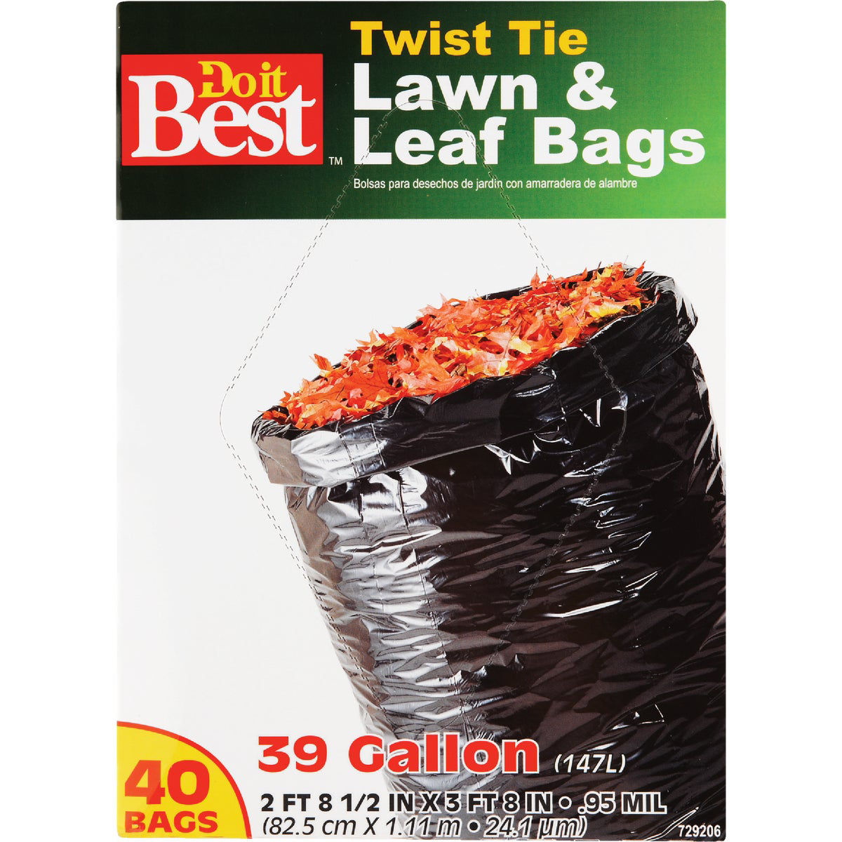Do it Best 39 Gal. Clear Flap Tie Lawn & Leaf Bag (10-Count