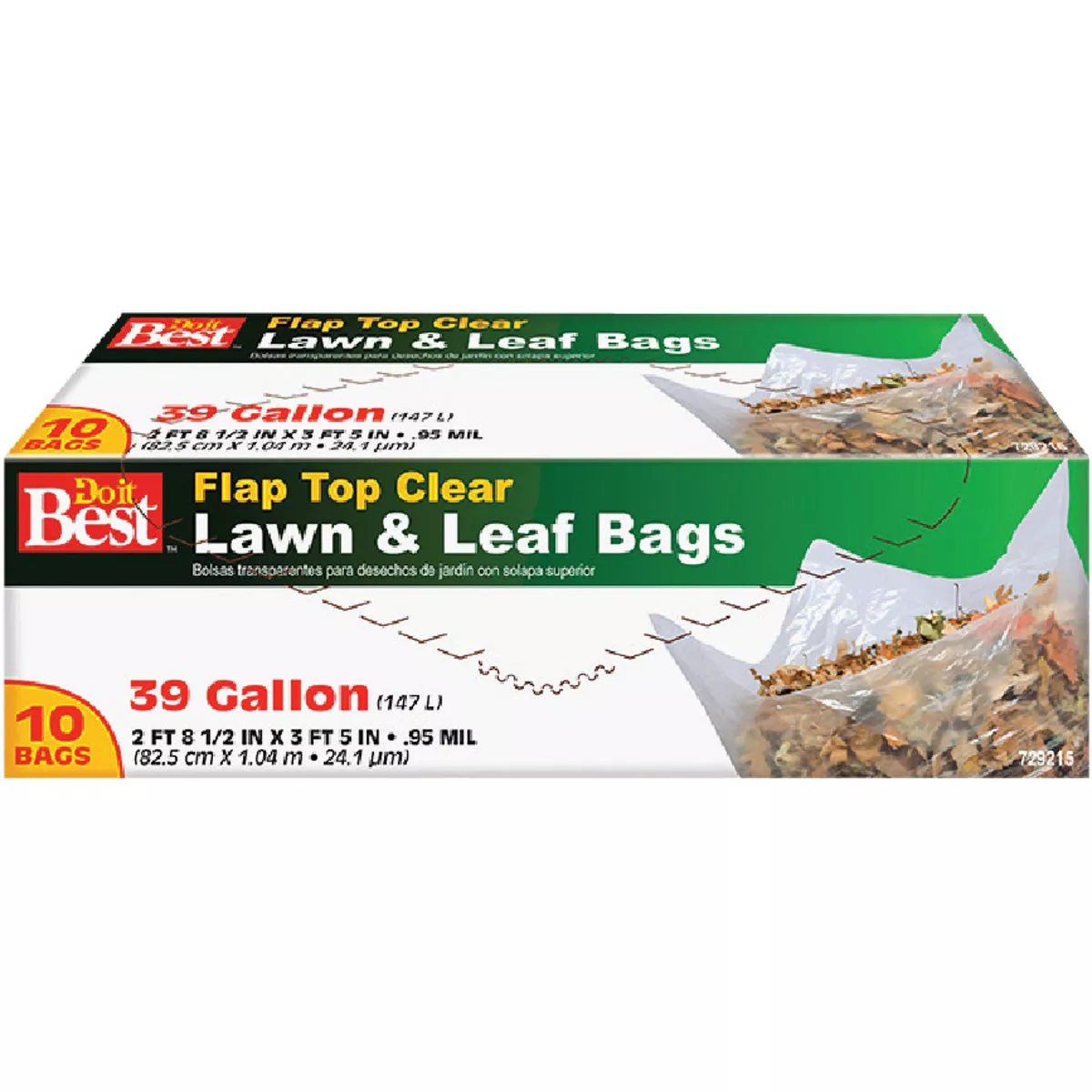 Do it Best 39 Gal. Clear Flap Tie Lawn & Leaf Bag (10-Count)