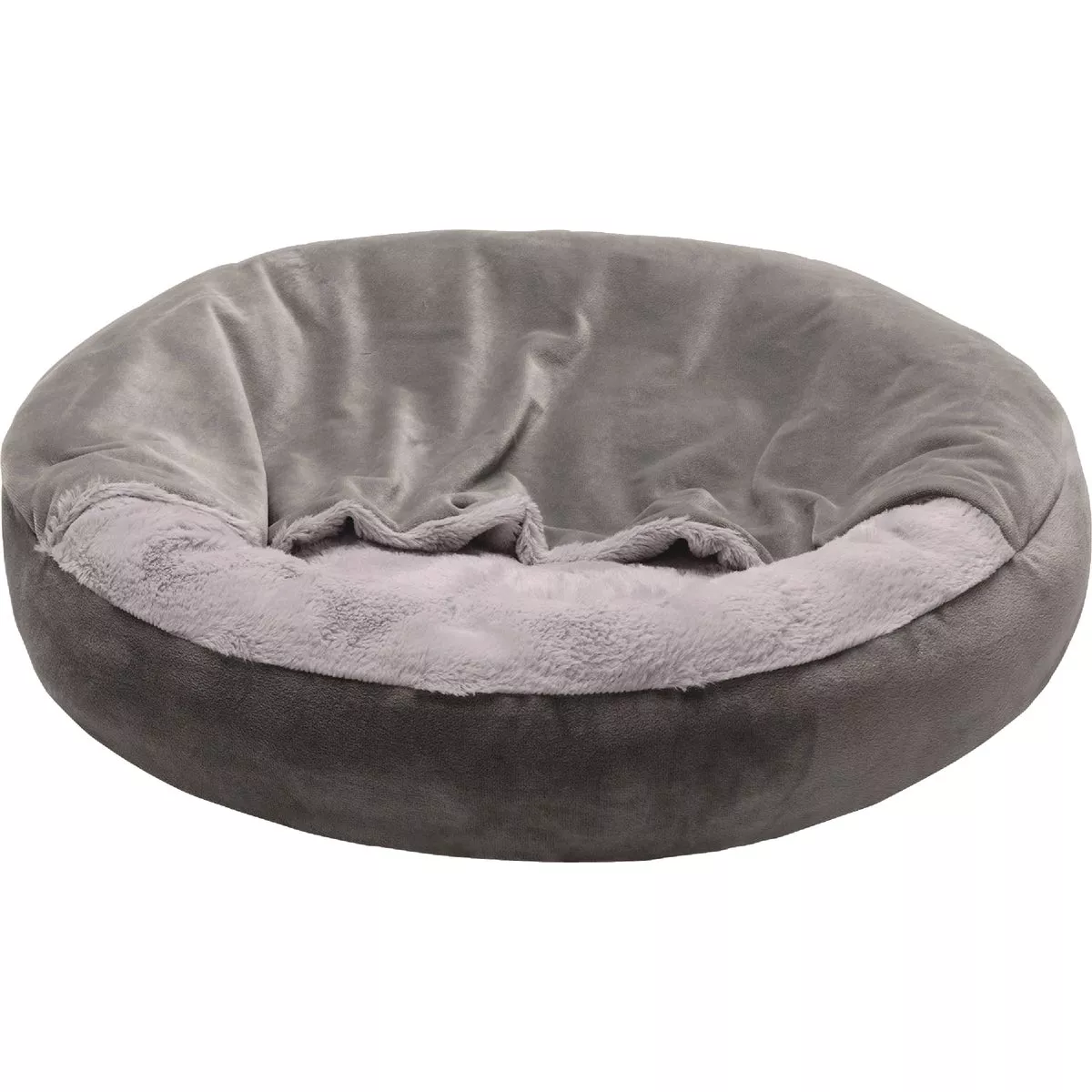 FurHaven Small Velvet & Wave Fur Hooded Donut