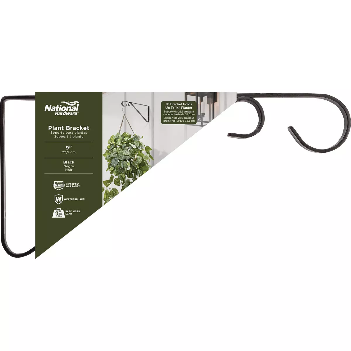 National Hardware 9 In. Black Steel Hanging Plant Bracket - photo 2