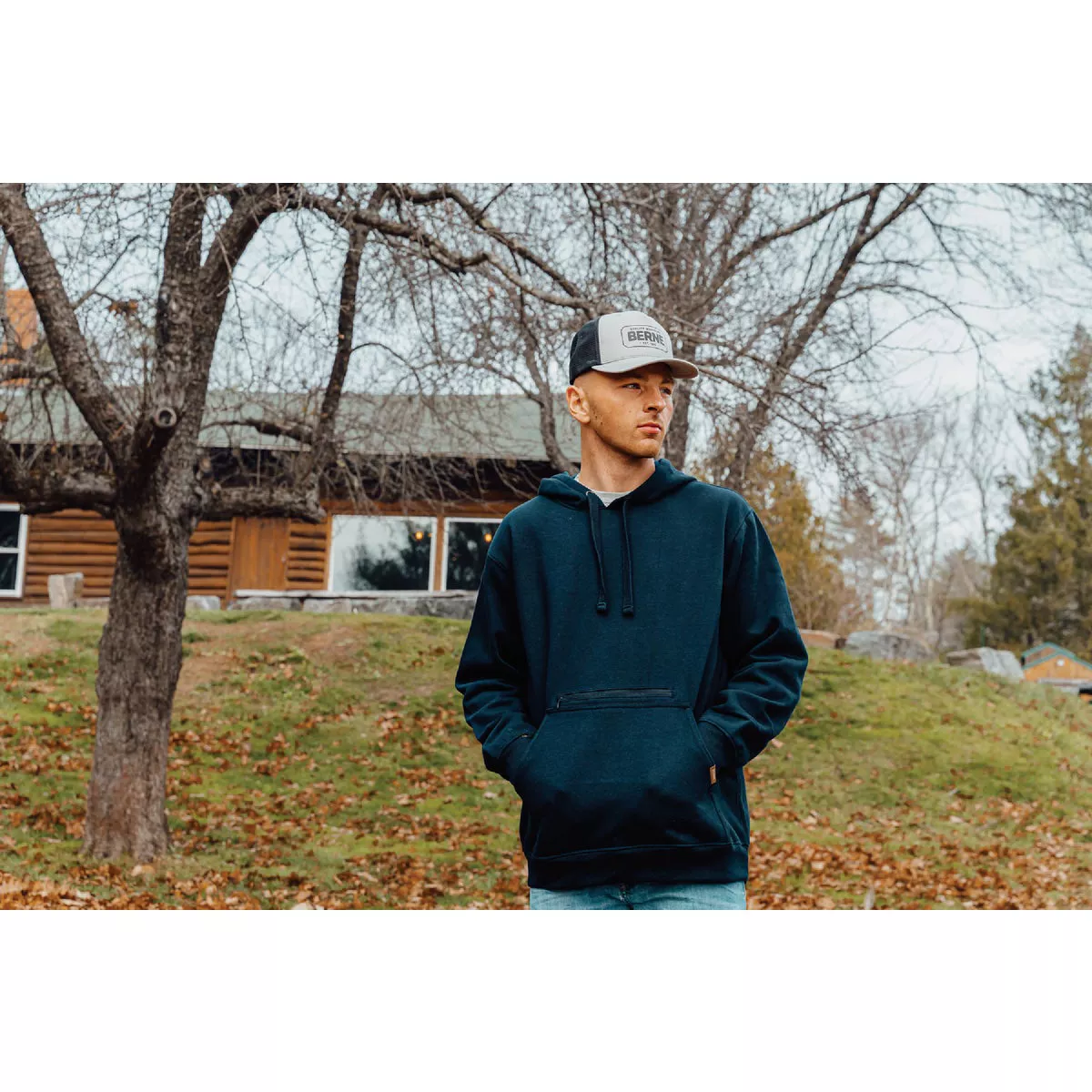 Berne Gray Badge Logo Trucker Cap - photo 2