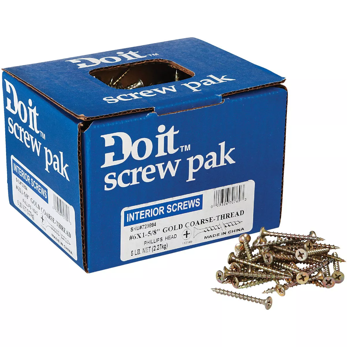 Do it #6 x 1-5/8 In. Coarse Thread Yellow Zinc Multipurpose Drywall Screw (5 Lb.-Box) - photo 4