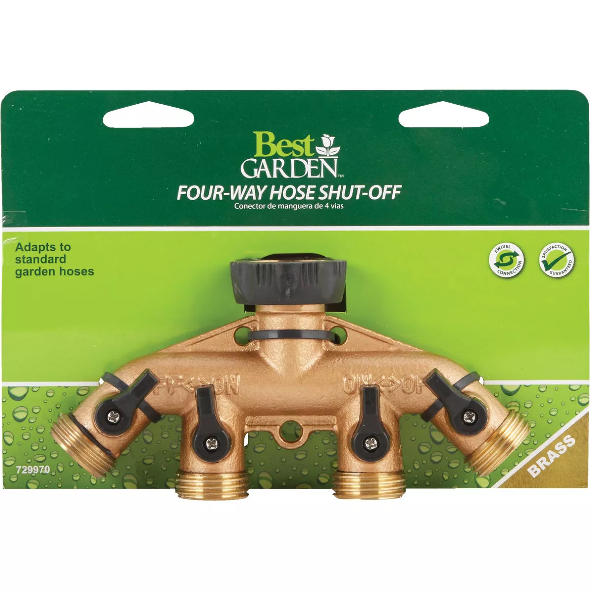Best Garden Brass 4-Way Hose Shutoff Manifold - photo 2
