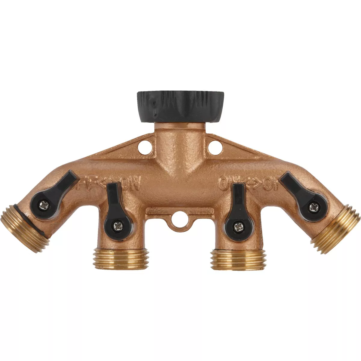Best Garden Brass 4-Way Hose Shutoff Manifold - photo 3